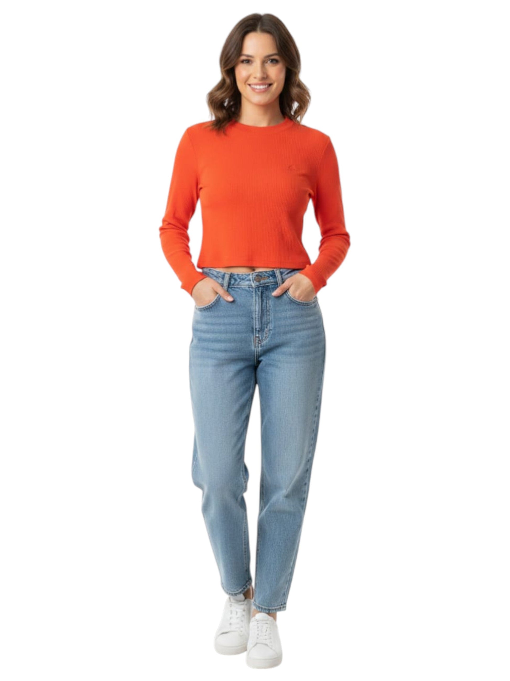 Women's Ribbed Top,Red