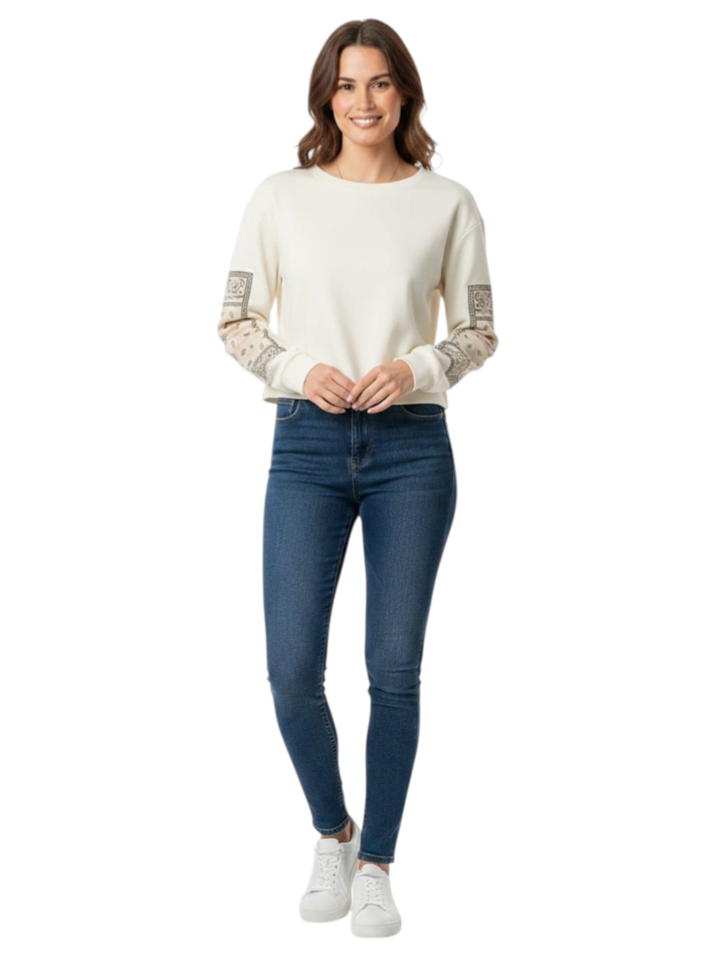 Women's Printed Top,Beige