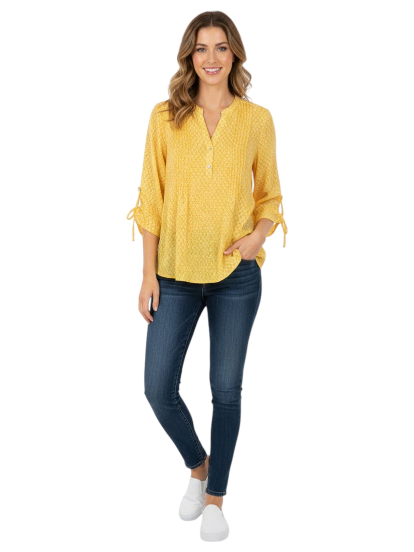 Women's Printed Top,Yellow