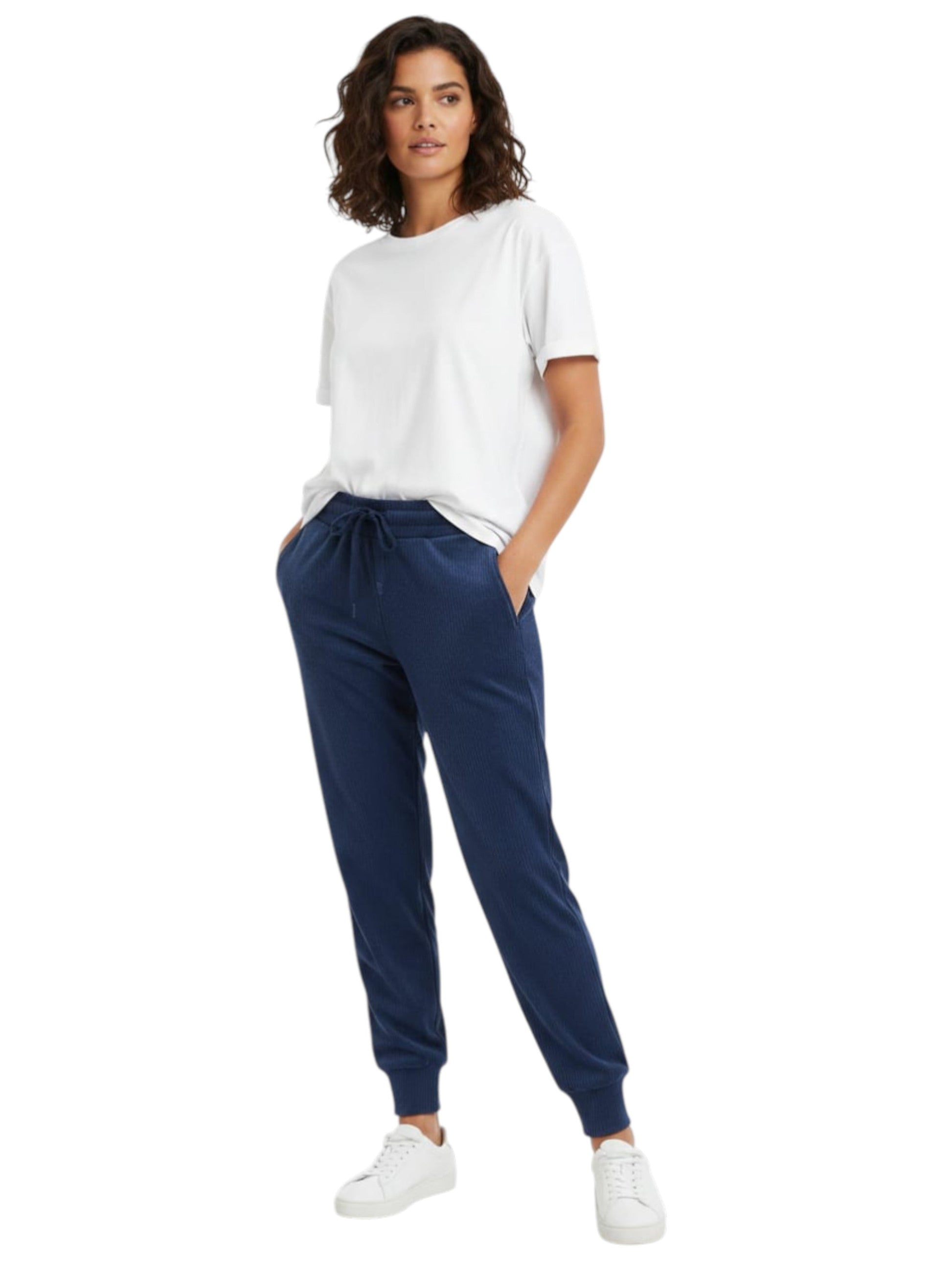 Women's Ribbed Velvet Pant,Navy