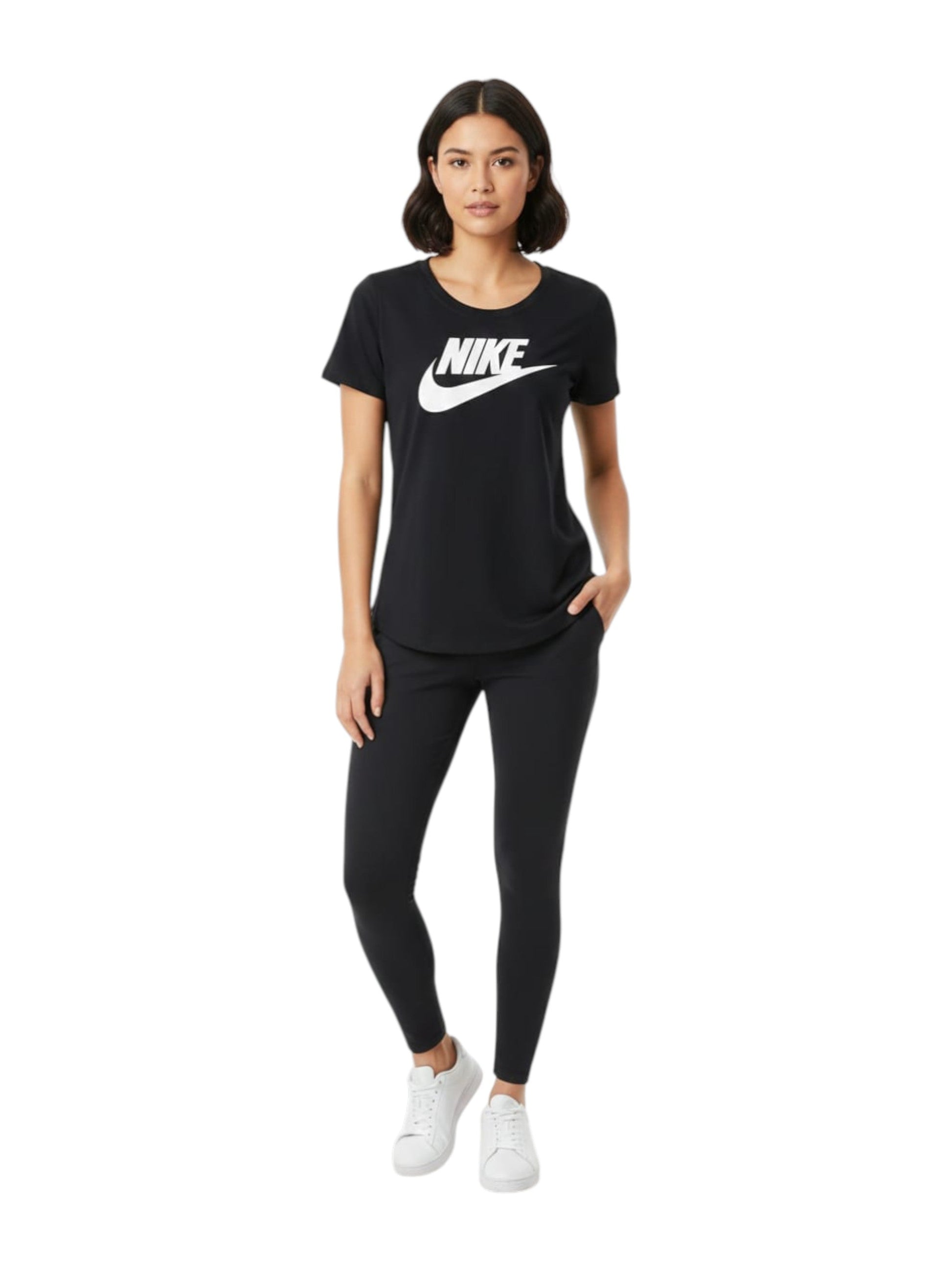 Women's Brand Logo Printed Sport Top,Black