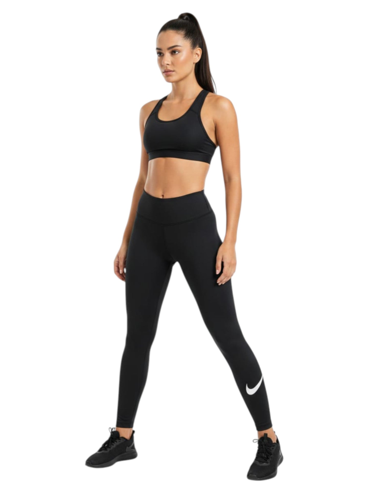Women's Plain Solid Legging,Black