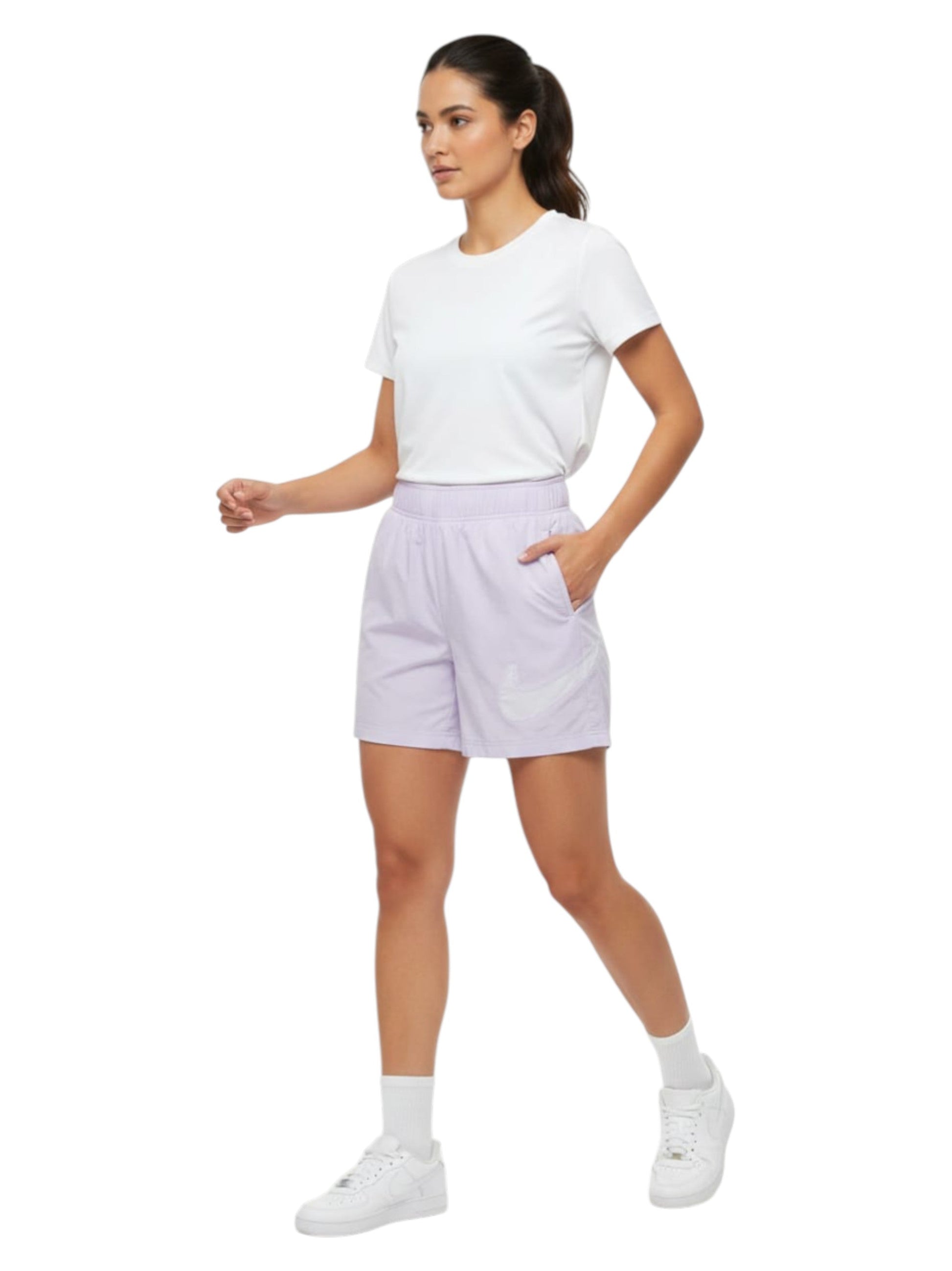 Women's Plain Solid Sport Short,Light Purple