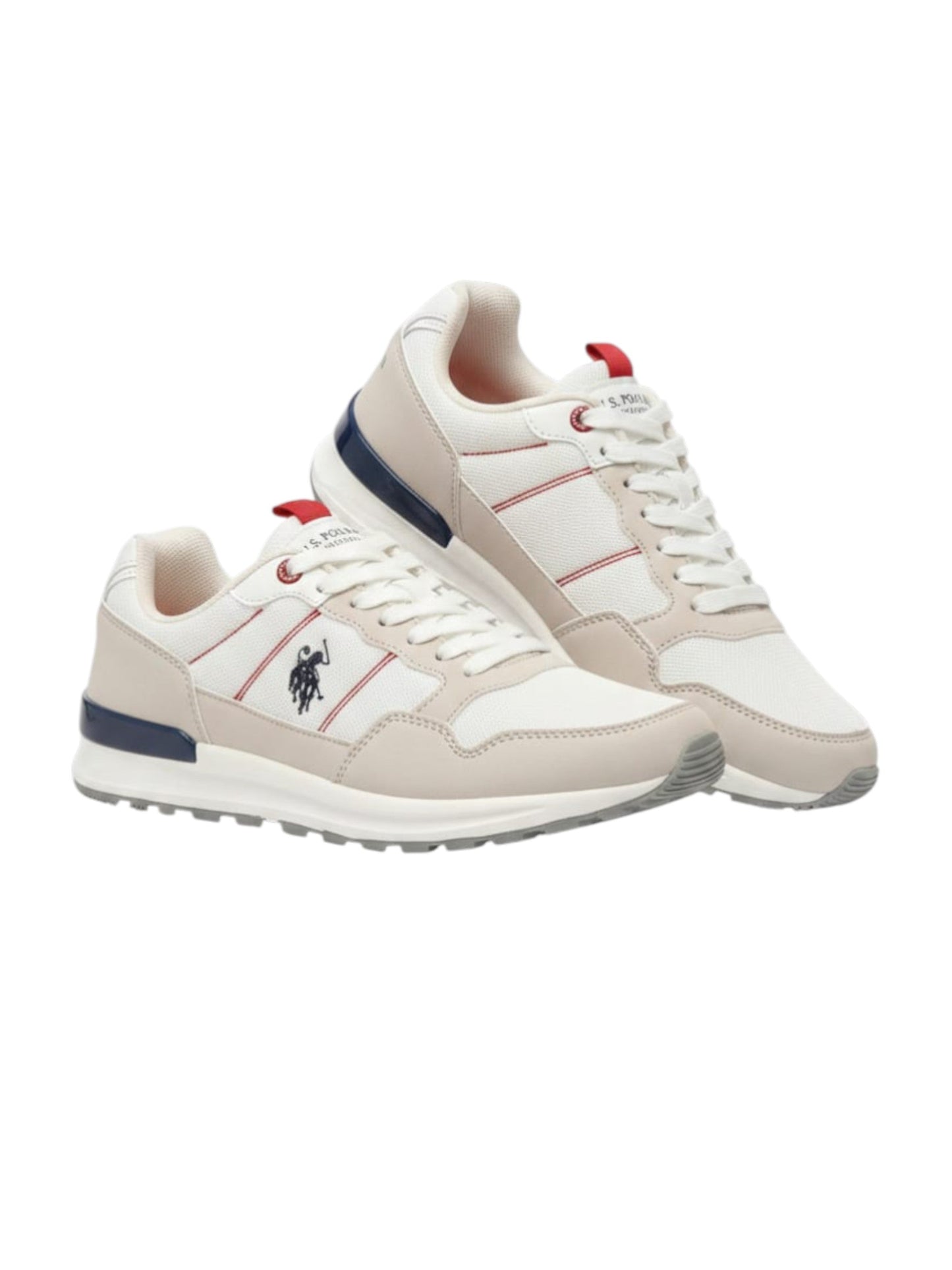 Men's Brand Logo Patched Shoes,White/Beige