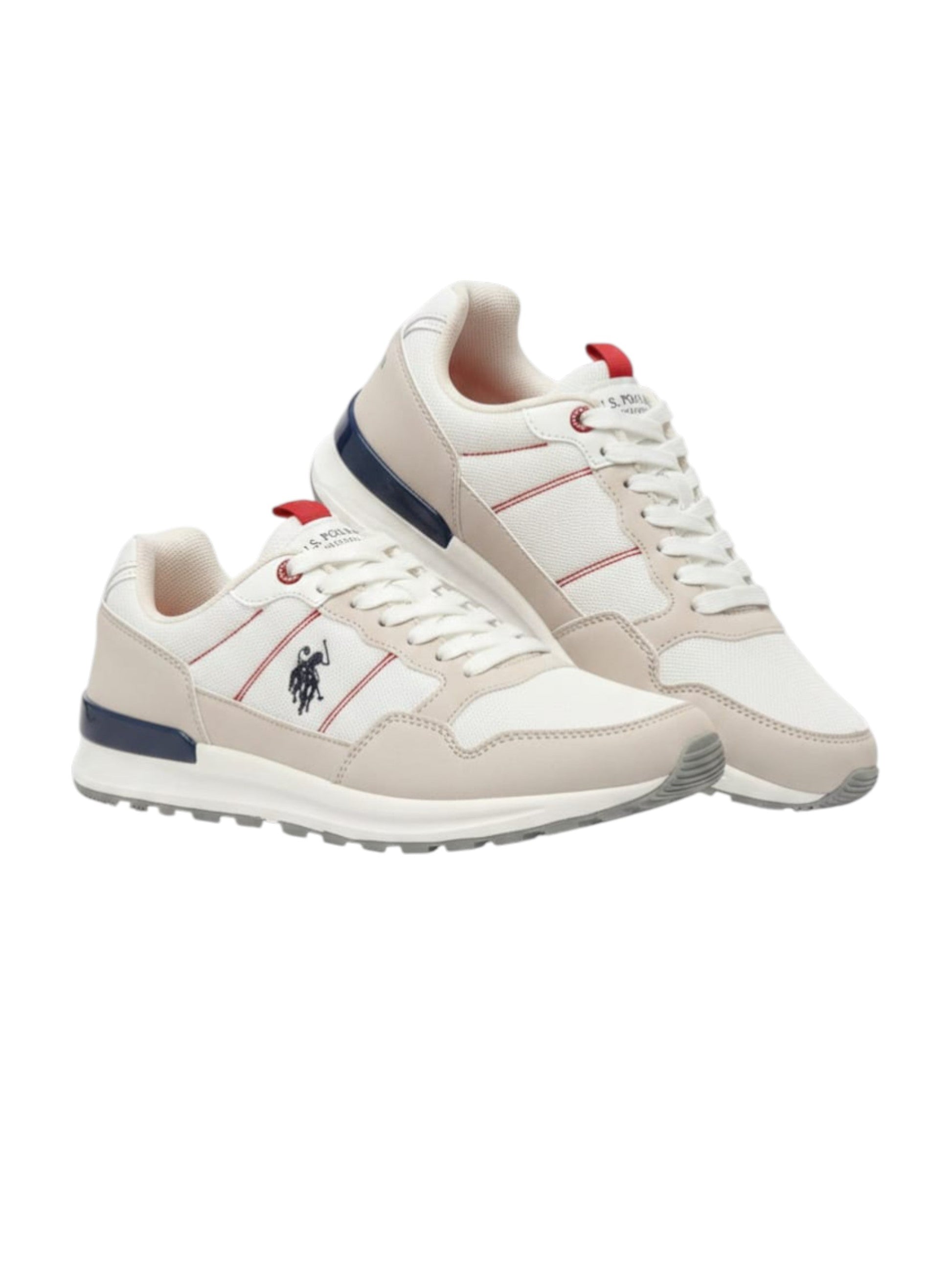 Men's Brand Logo Patched Shoes,White/Beige
