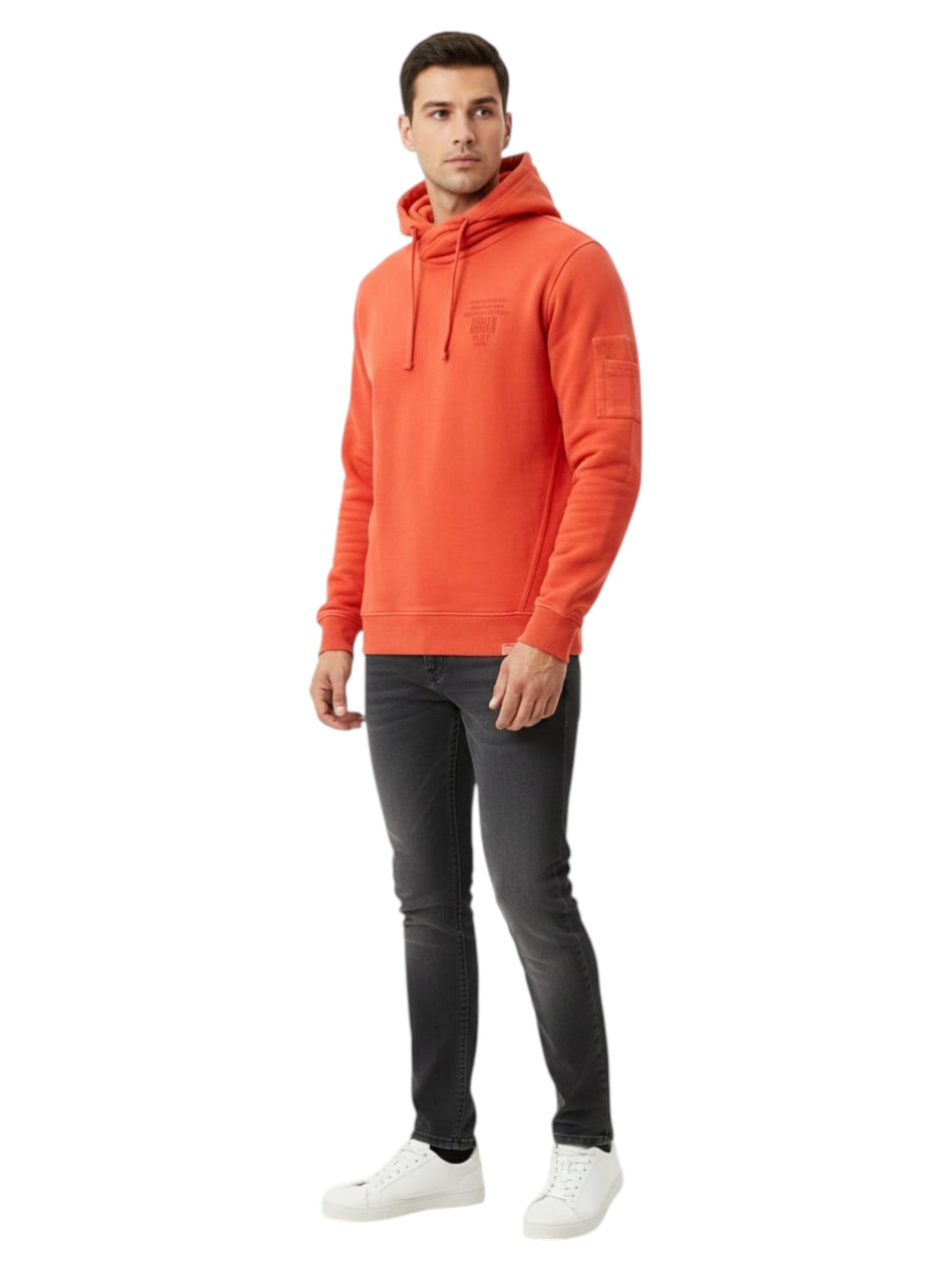Men's Plain Solid Hoodie,Red