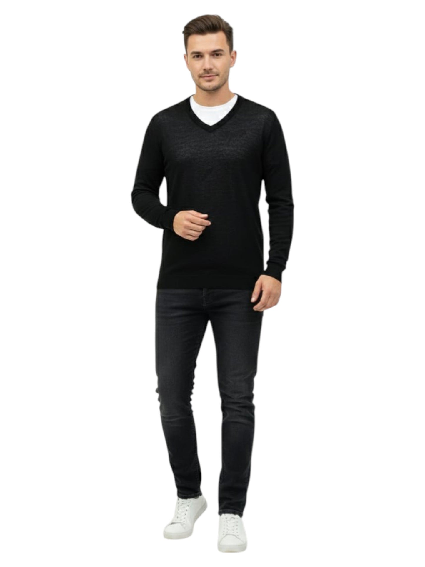 Men's Plain Solid Sweaters,Black
