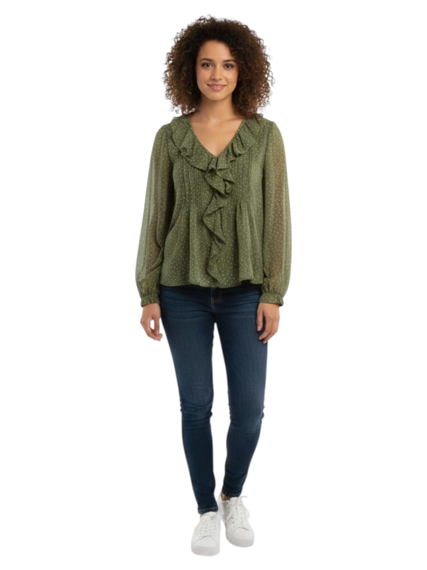 Women's Printed Top,Olive