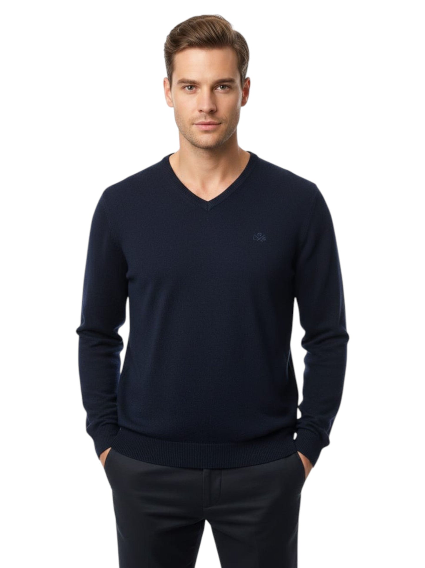 Men's Plain Solid Top,Navy