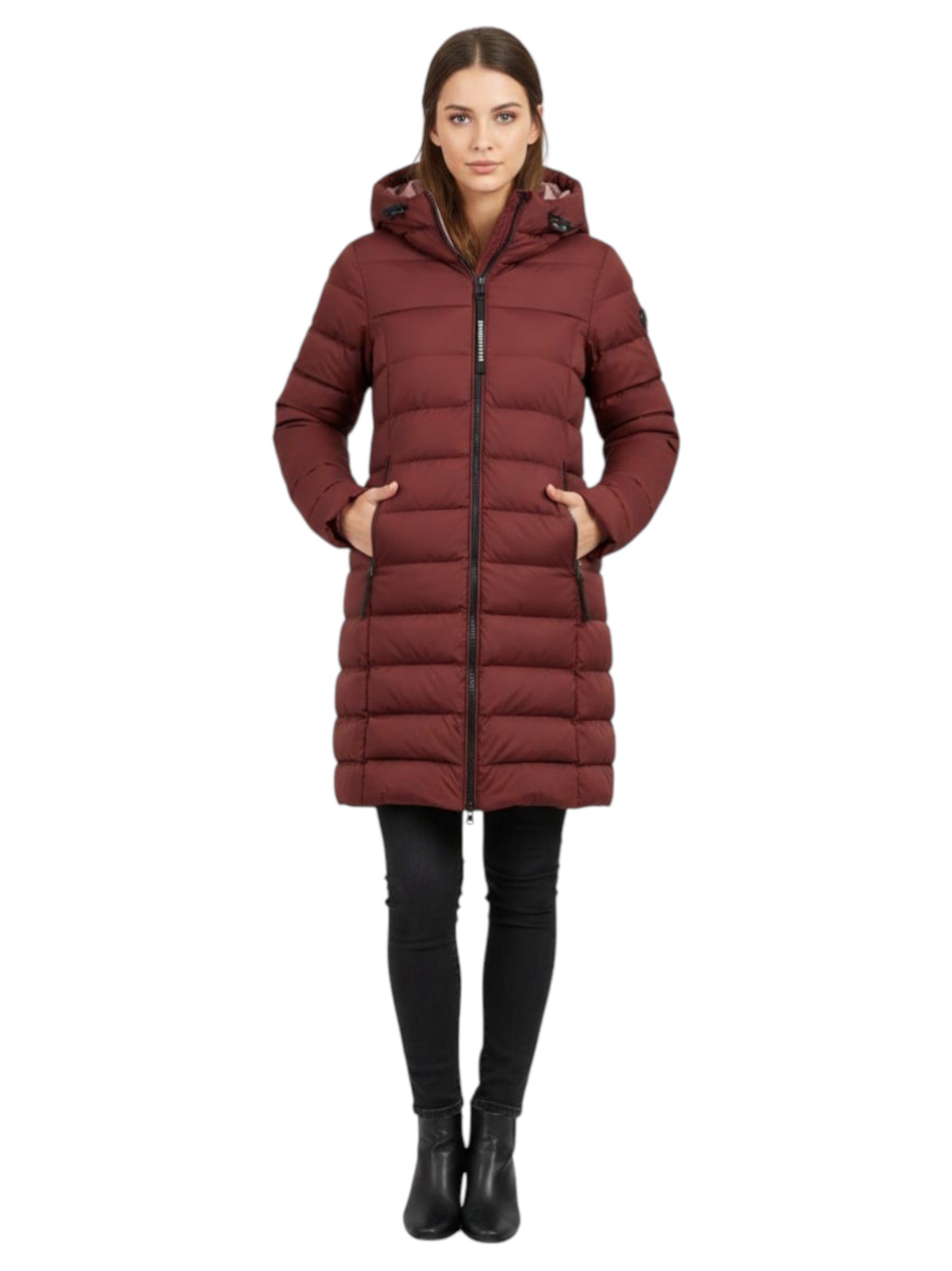 Women's Quilted Jacket,Burgundy