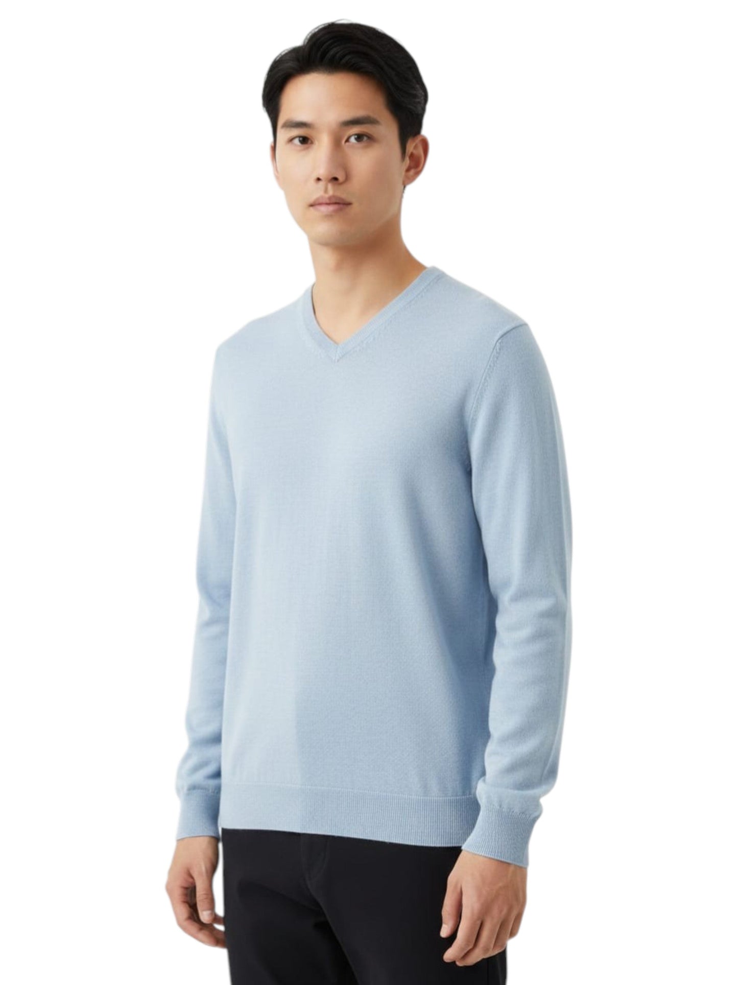 Men's Plain Solid Top,Light Blue