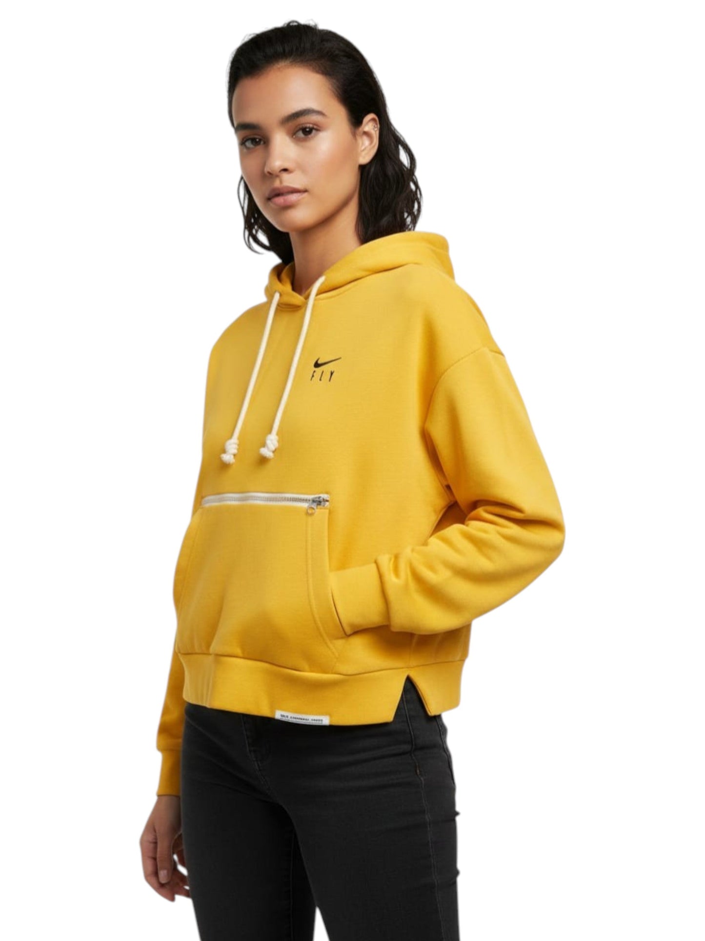 Women's Plain Solid Hoodie,Yellow