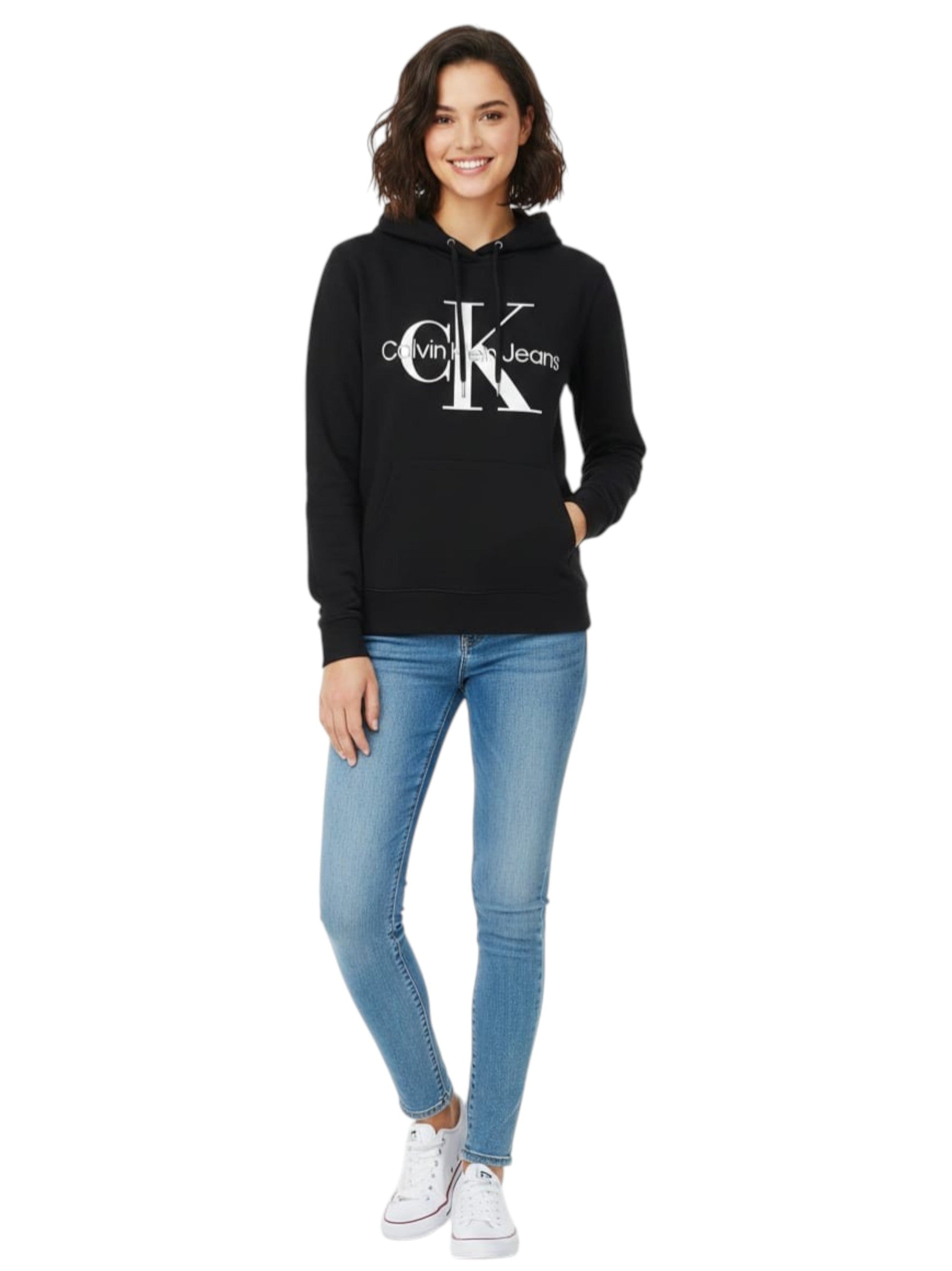 Women's Brand logo Printed Hoodie,Black