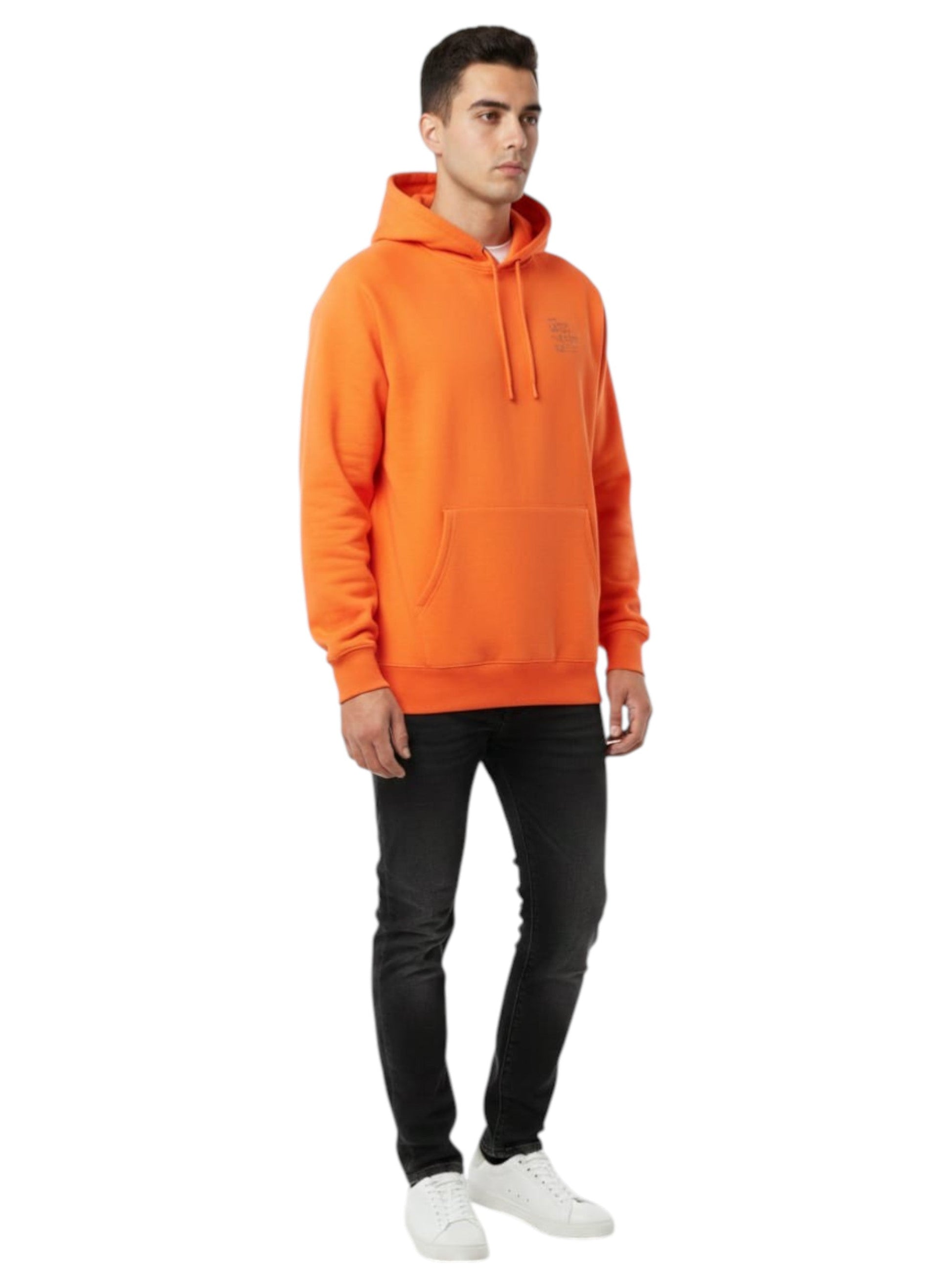Men's Plain Solid Hoodie,Orange