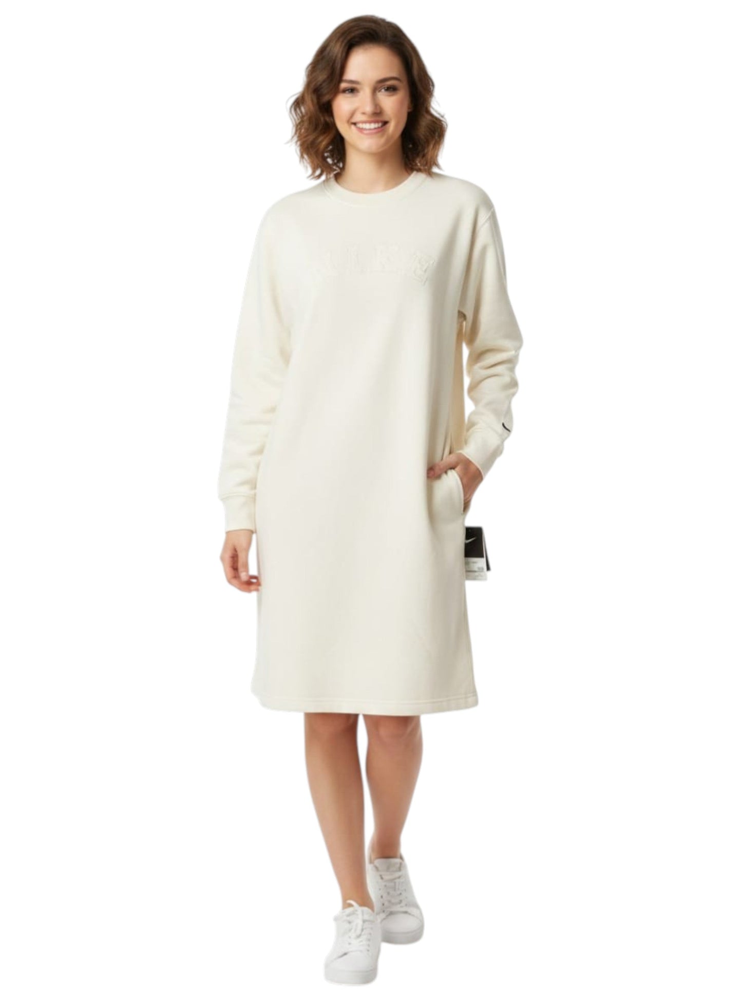 Women's Brand Logo Printed Dress,Off White