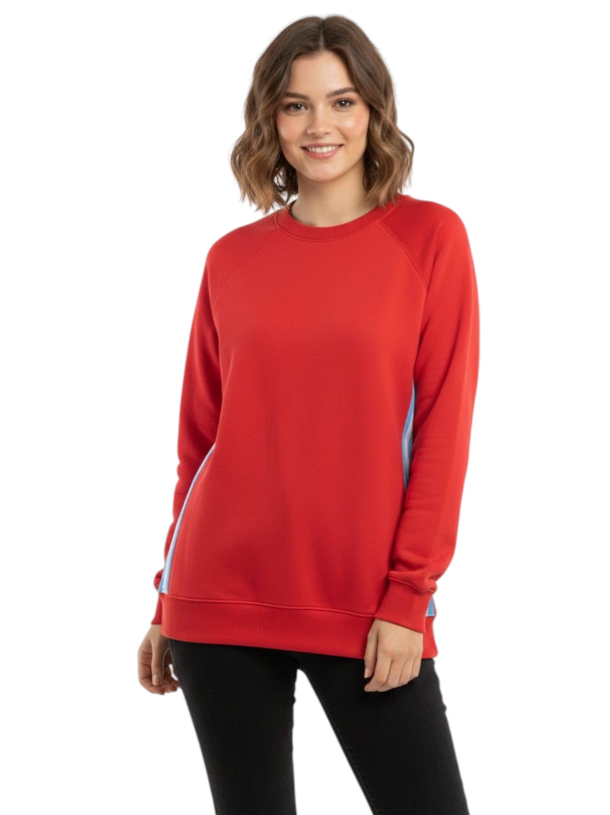 Women's Plain Solid Sweaters,Red