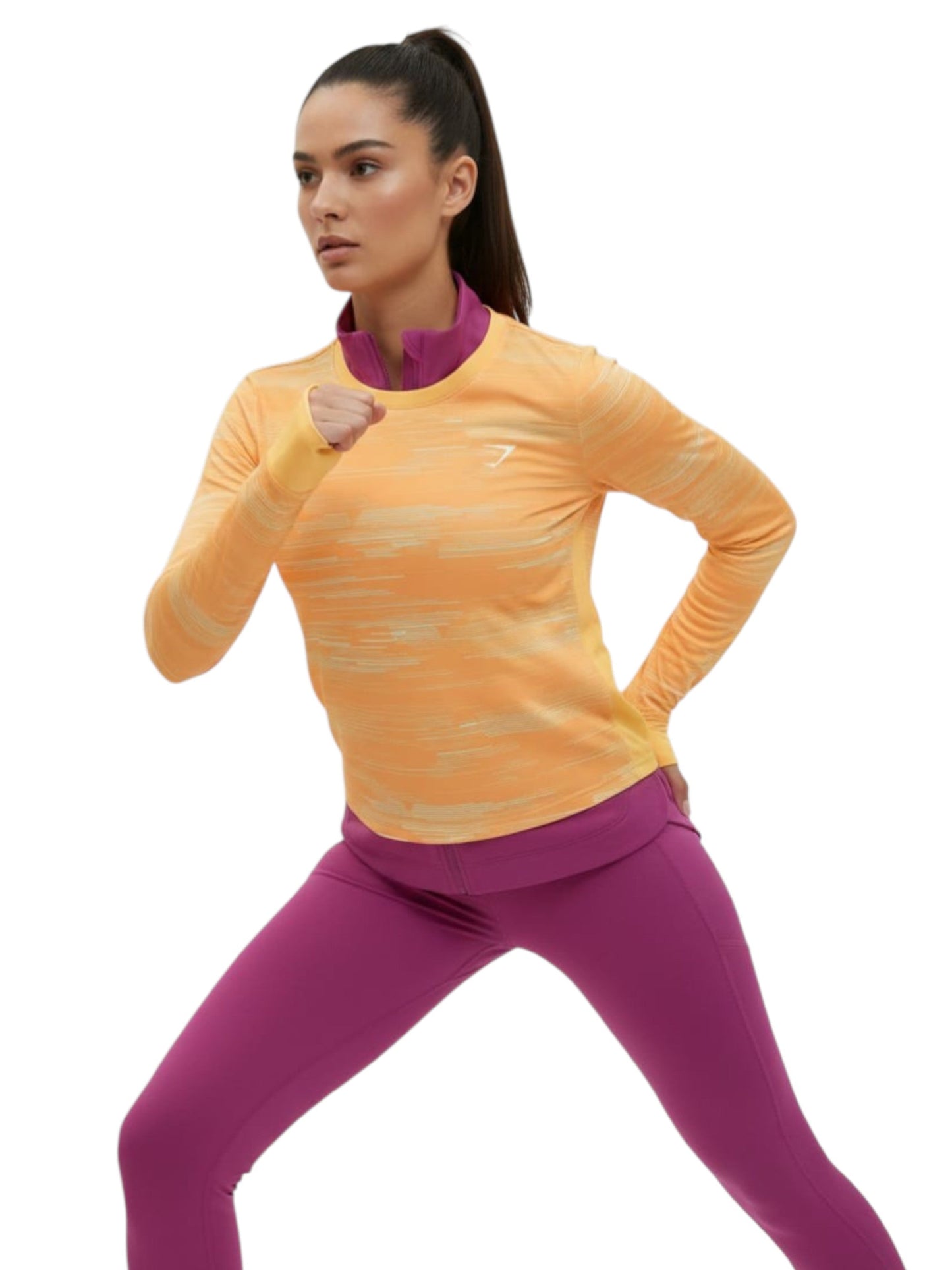 Women's Striped Sport Top,Orange