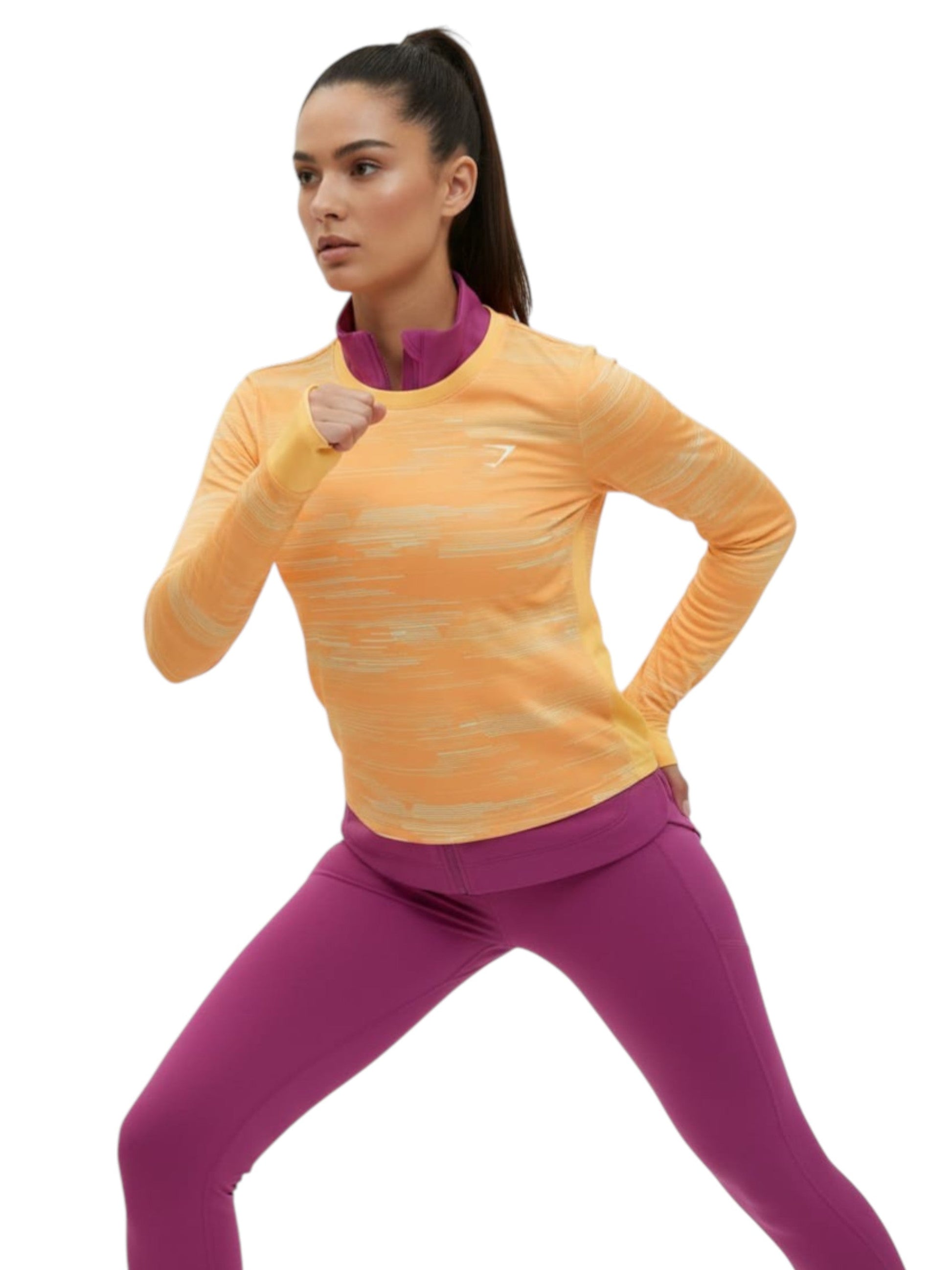 Women's Striped Sport Top,Orange