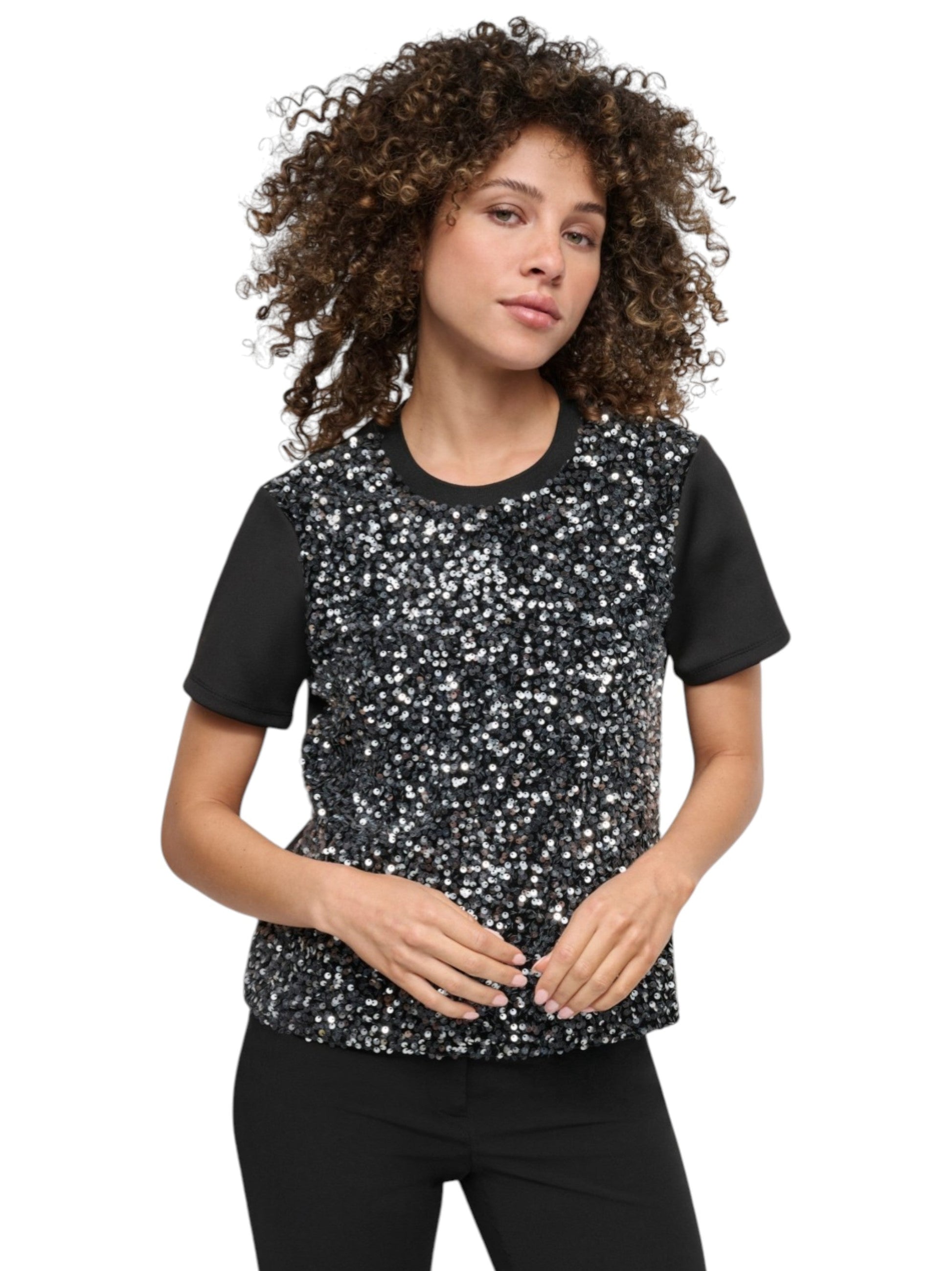 Women's Sequined Top,Black