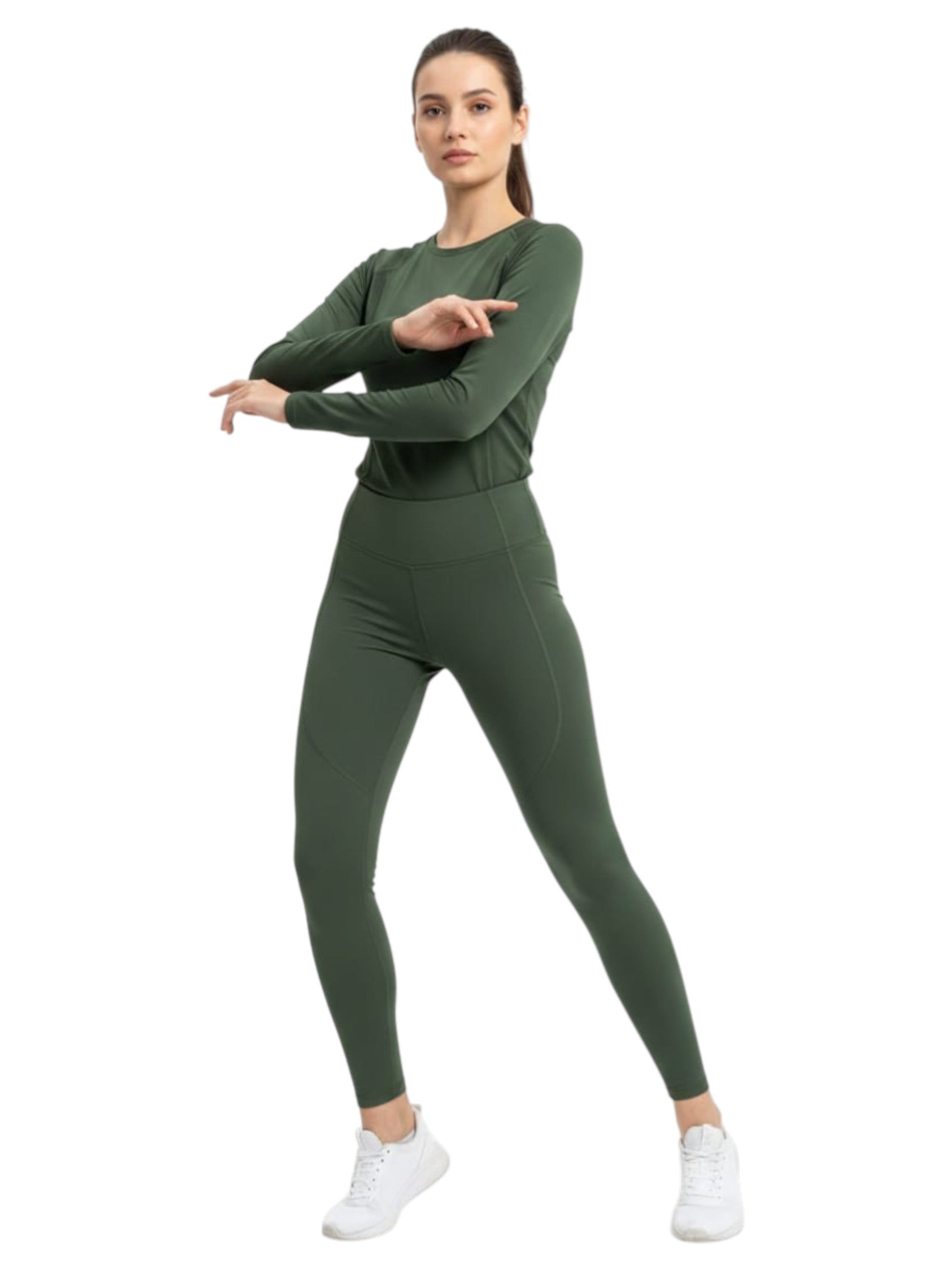 Women's Plain Legging,Olive