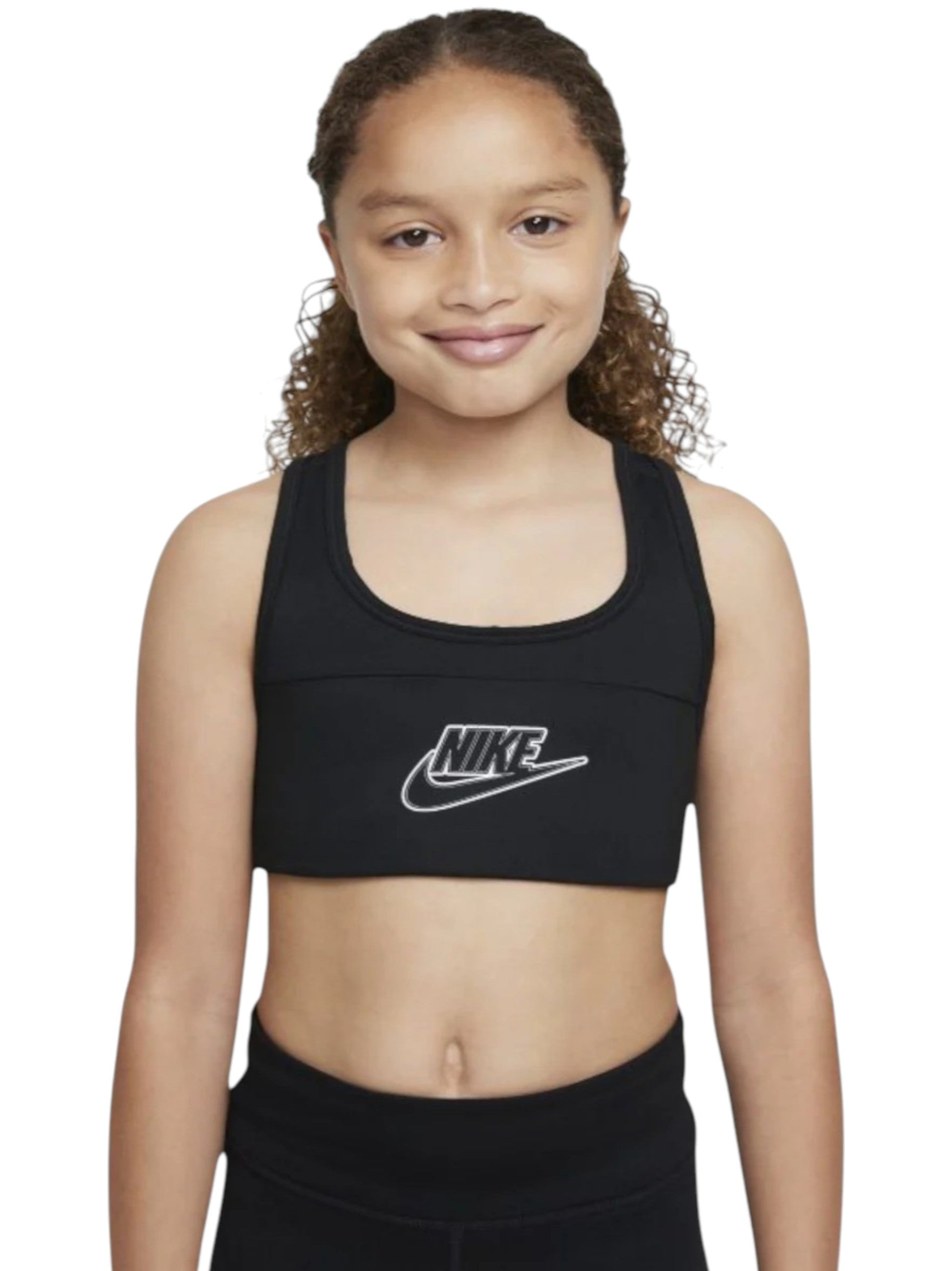 Kids Girl's Logo Printed Sport Crop Top,Black