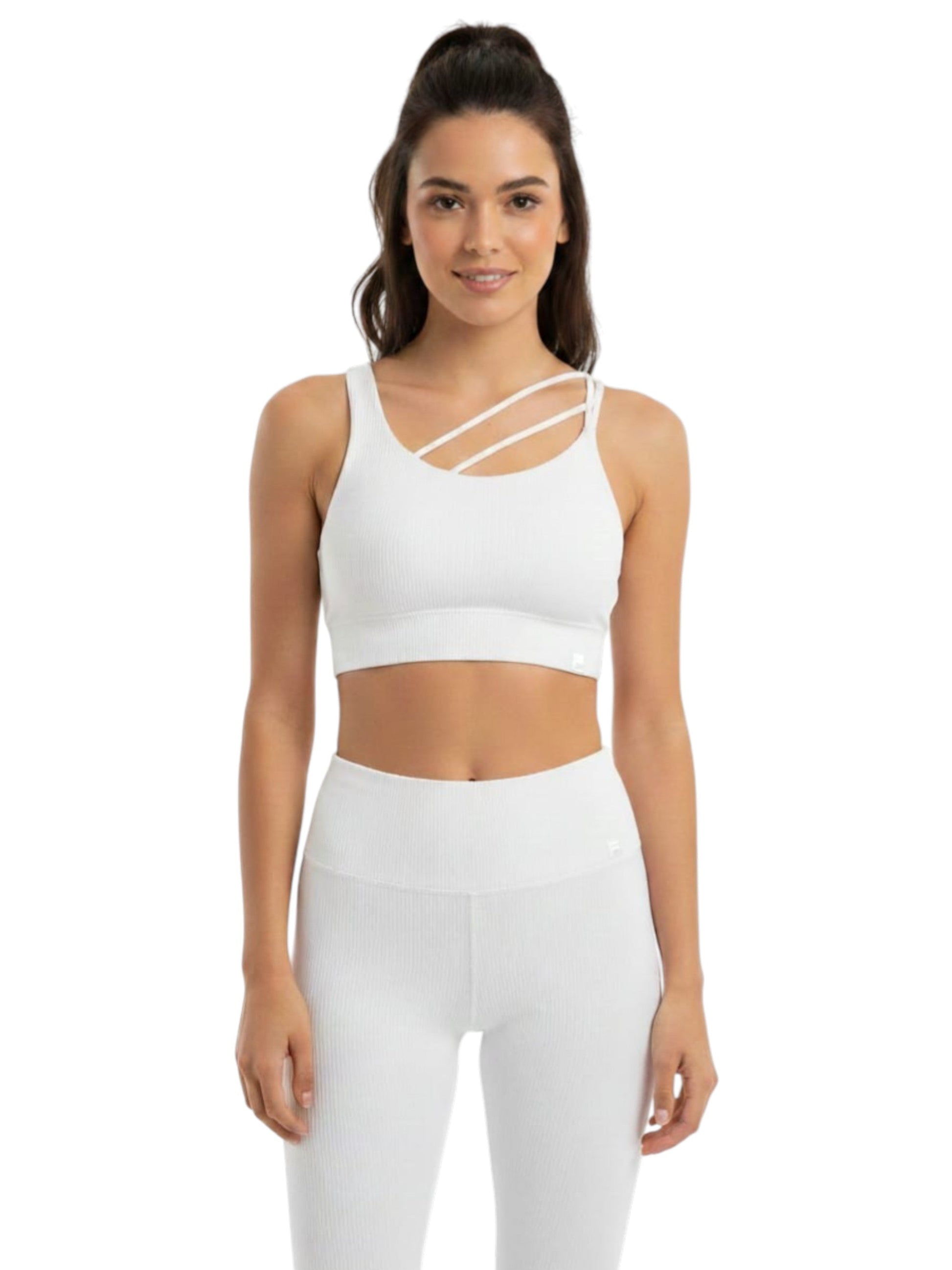 Women's Ribbed Sport Bra,White