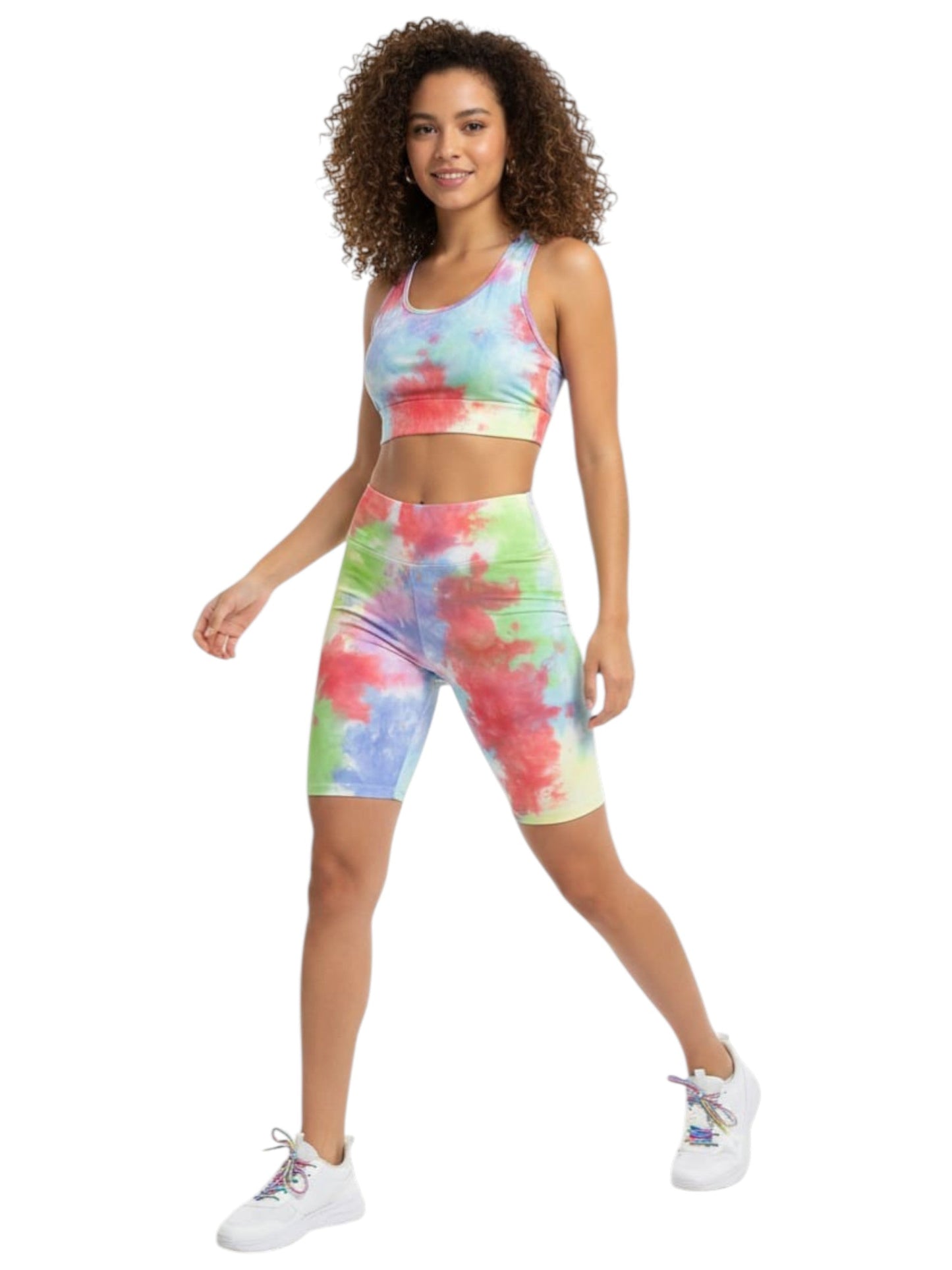 Women's Colorblocked Printed Sport Short,Multi