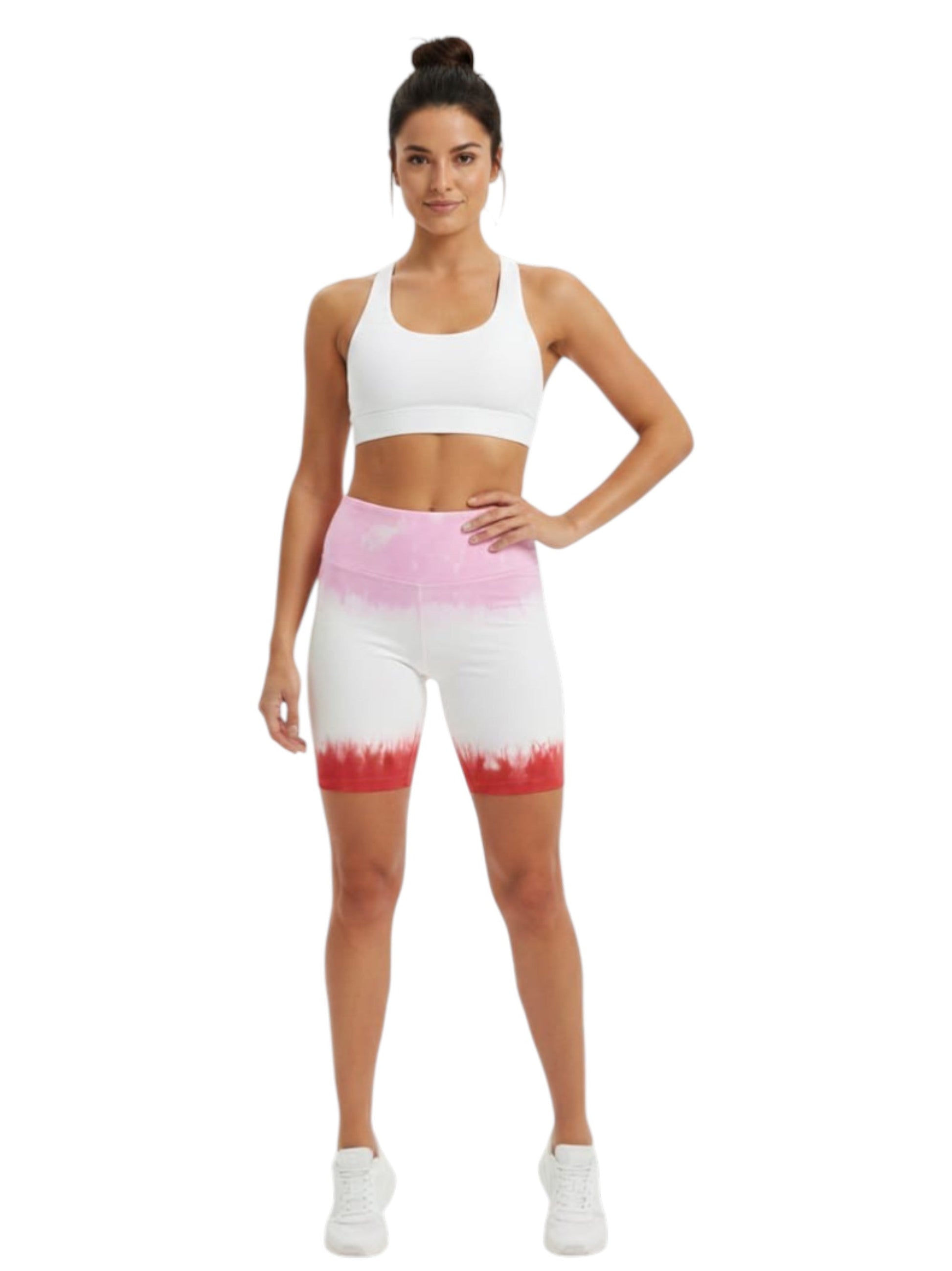 Women's Ombre Printed Sport Short,Pink