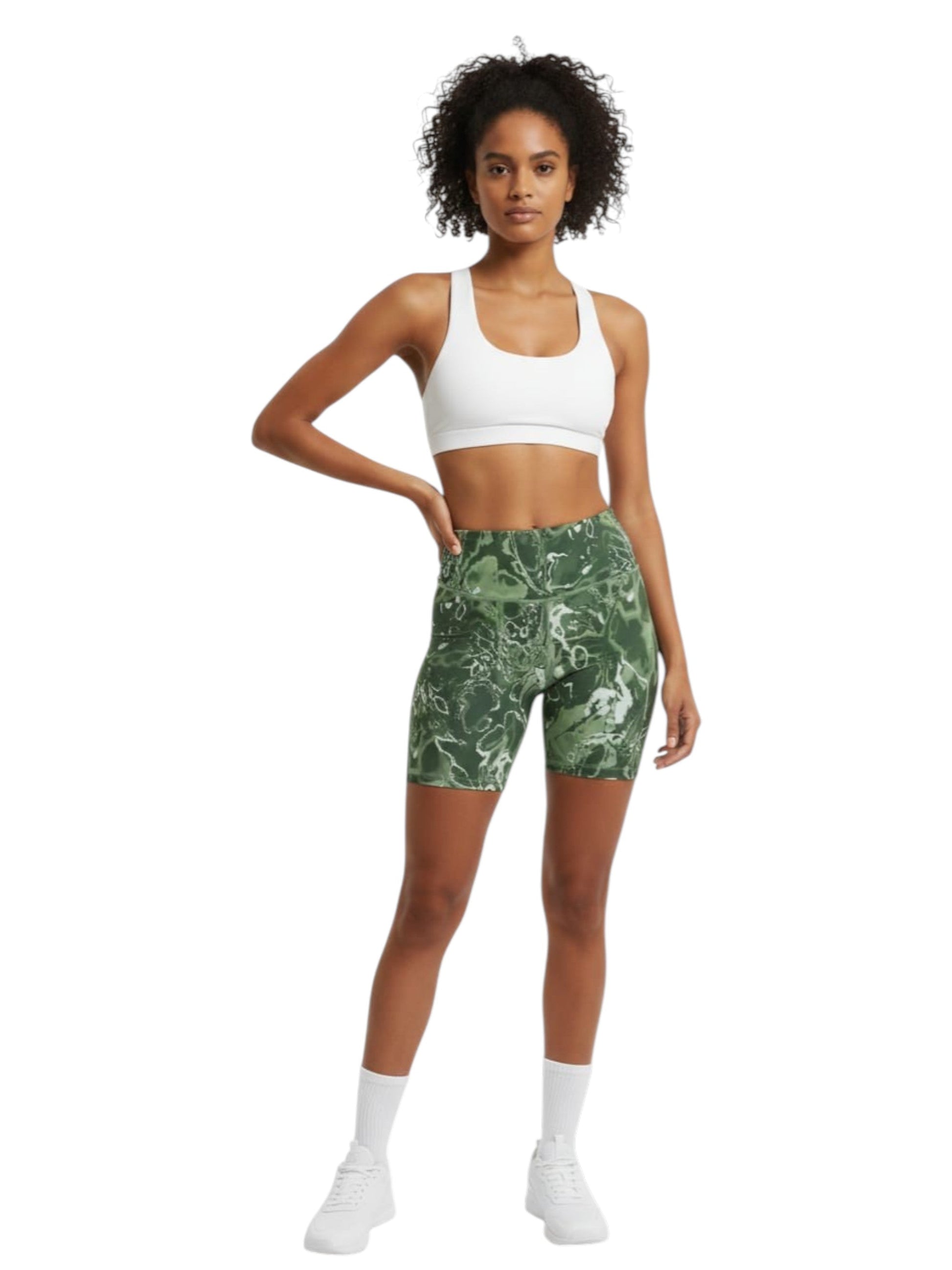 Women's Printed Sport Short,Green