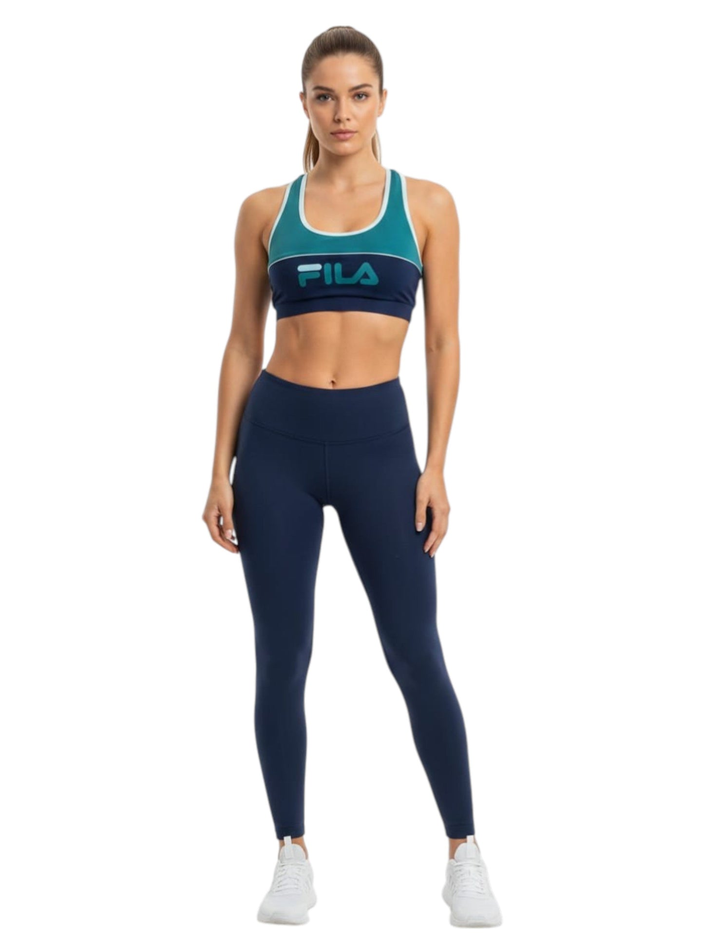Women's Colorblocked Sport Bra,Dark Turquoise