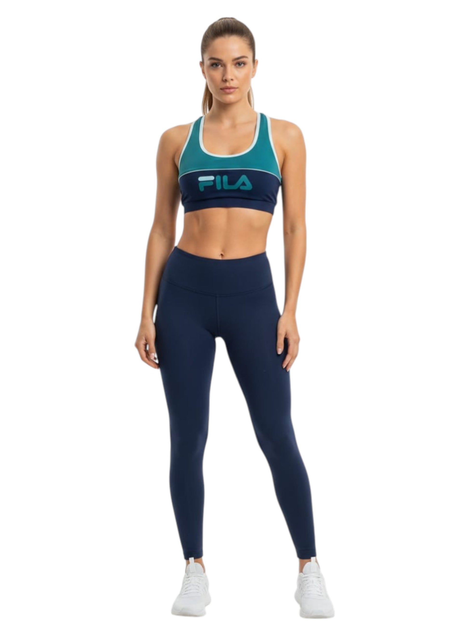Women's Colorblocked Sport Bra,Dark Turquoise