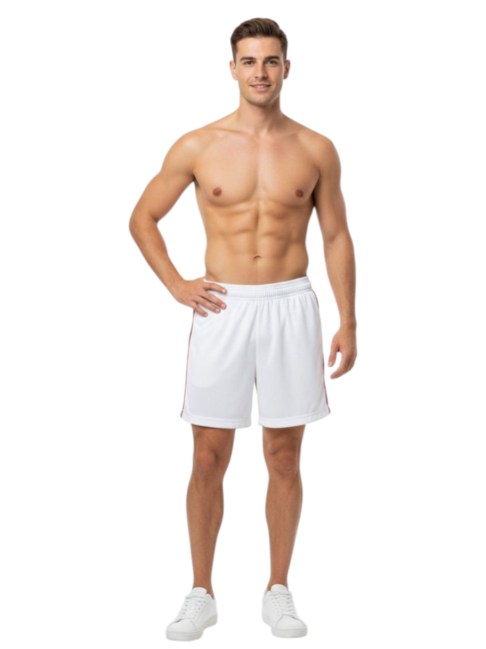 Men's Textured Colorblocked Short,White