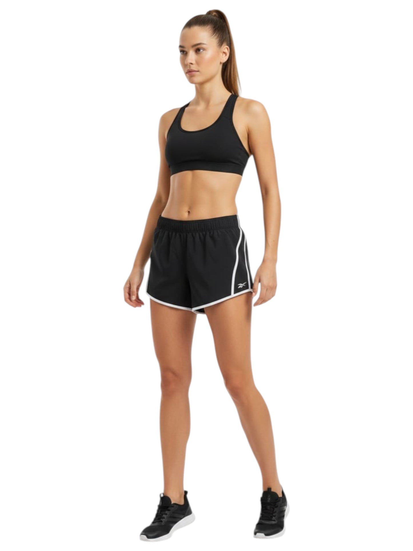 Women's Colorblocked Sport Short,Black
