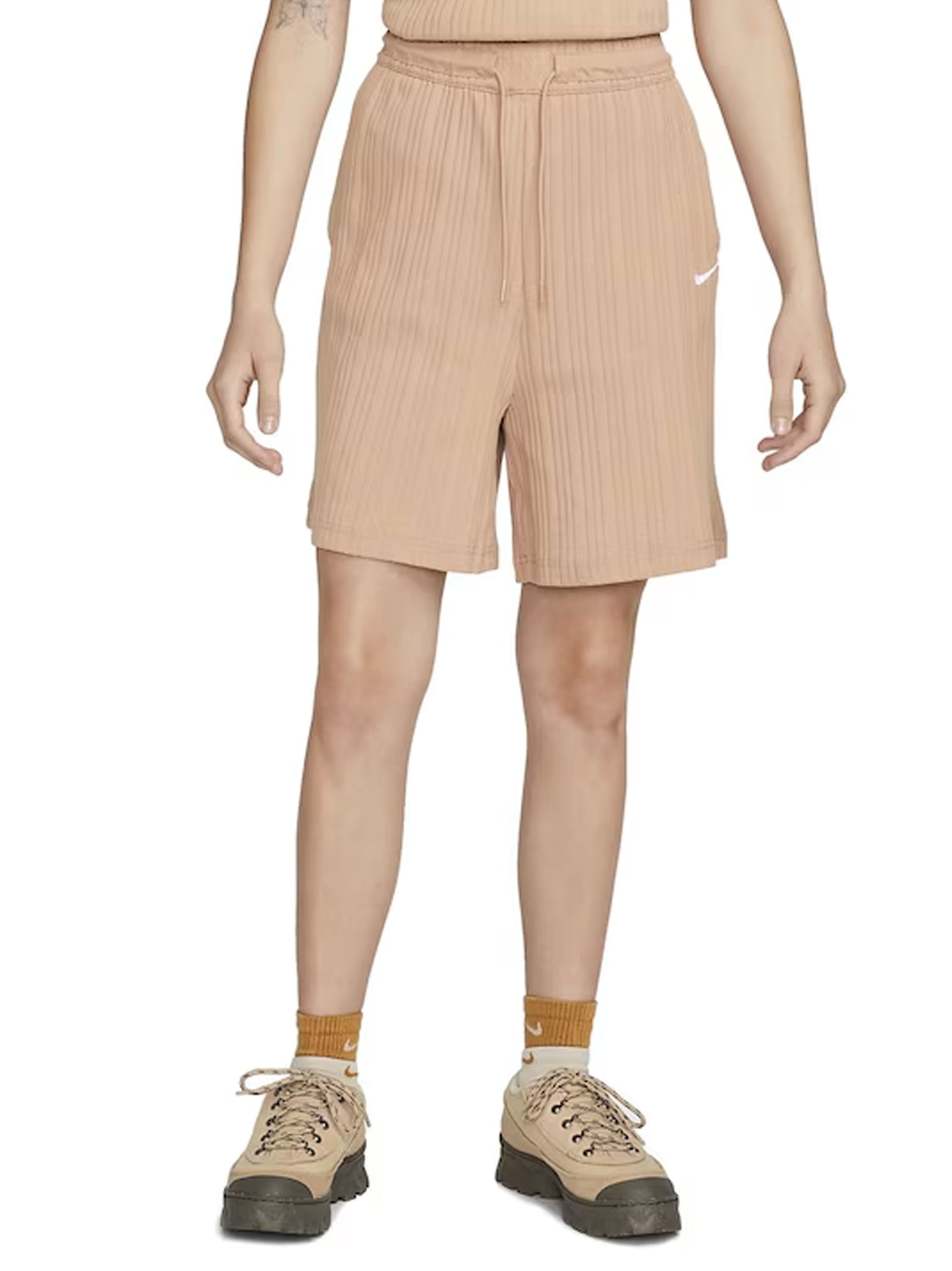 Women's Ribbed Sport Short,Beige