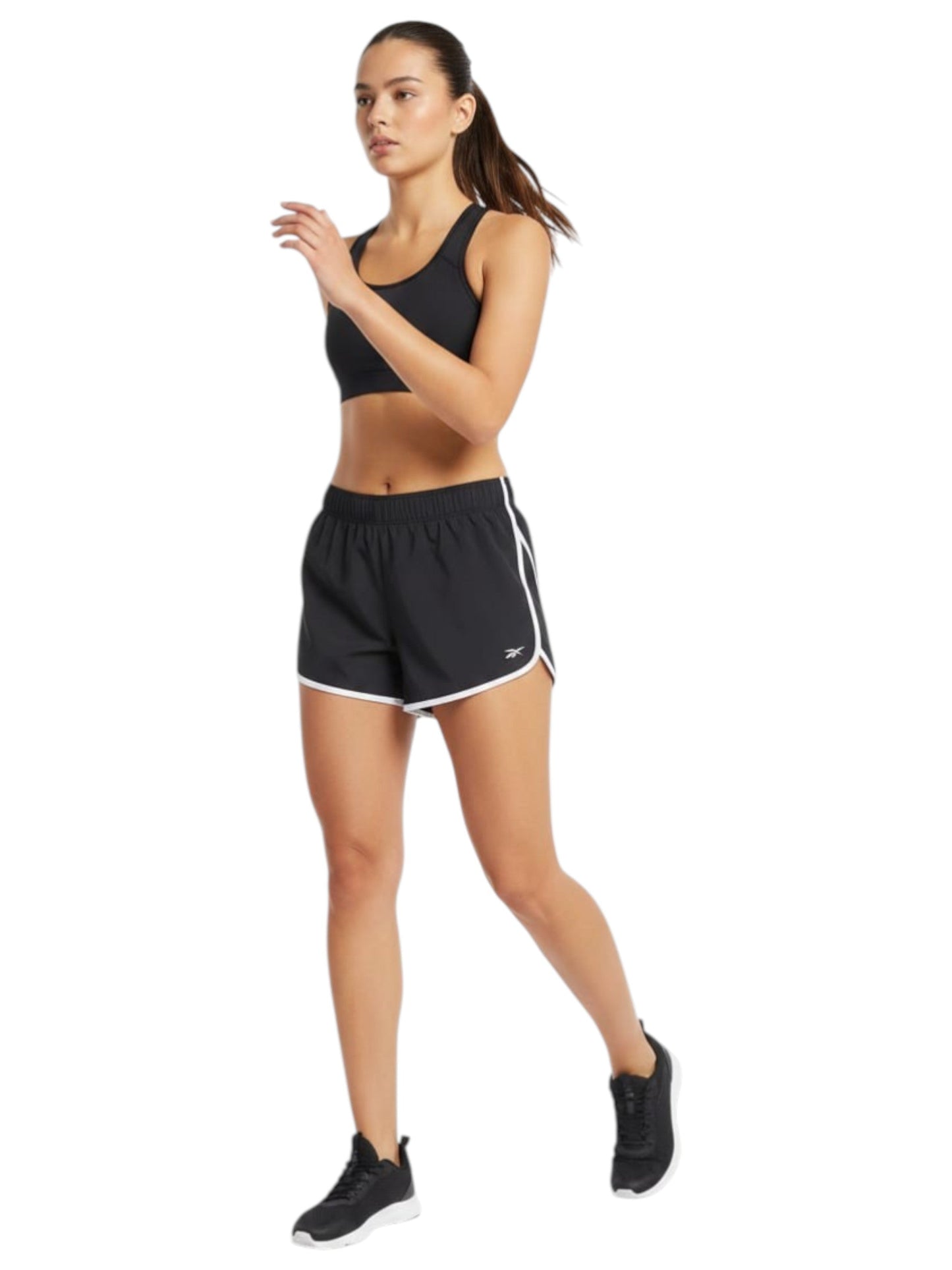 Women's Colorblocked Sport Short,Black