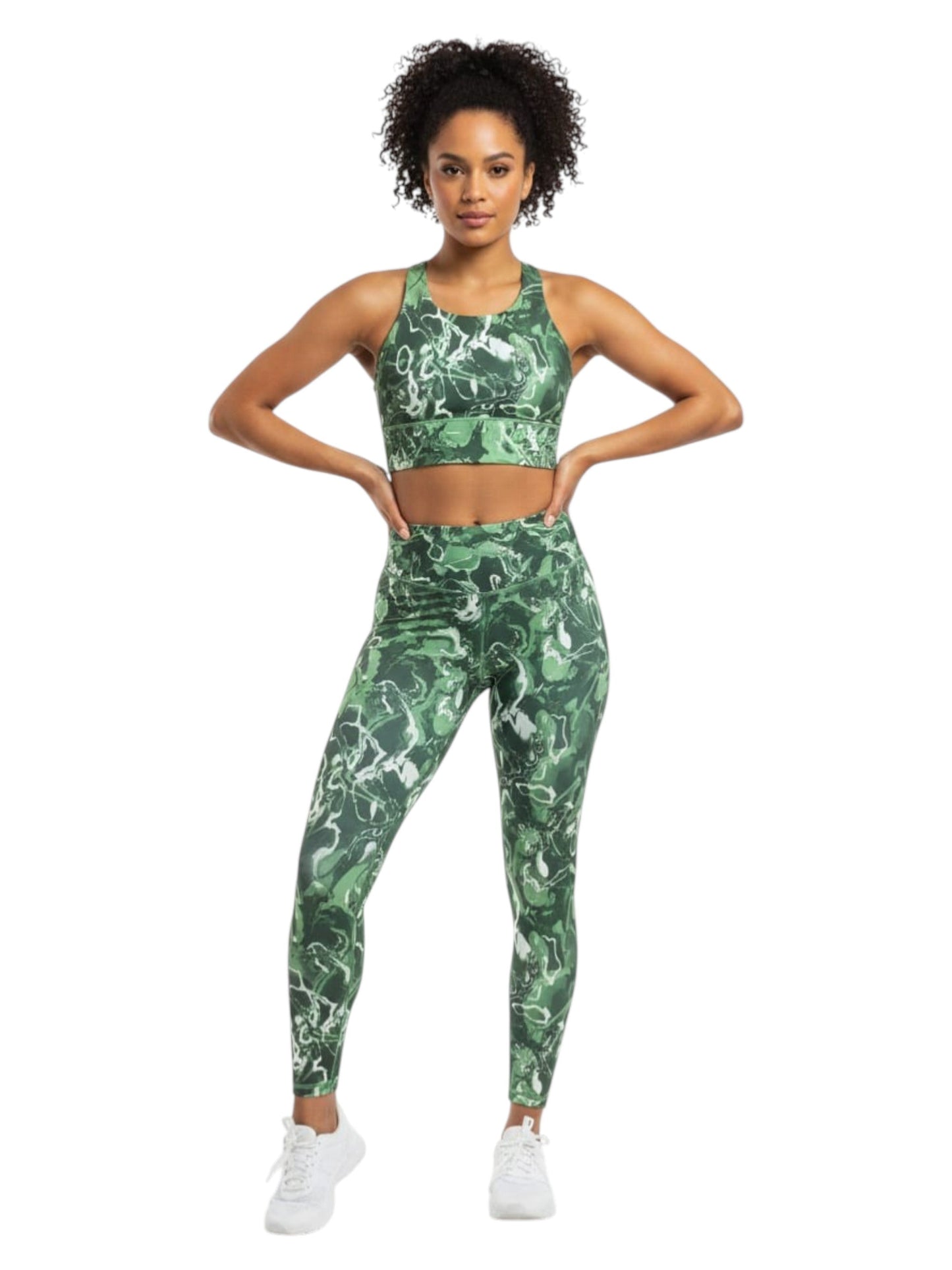 Women's Printed Sport Bra,Green