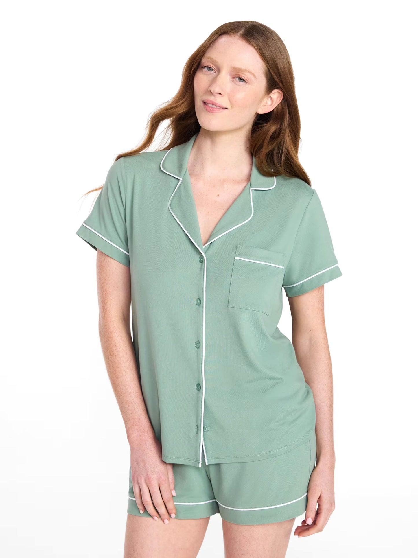 Women's Plain Sleepwear Chemise,Mint