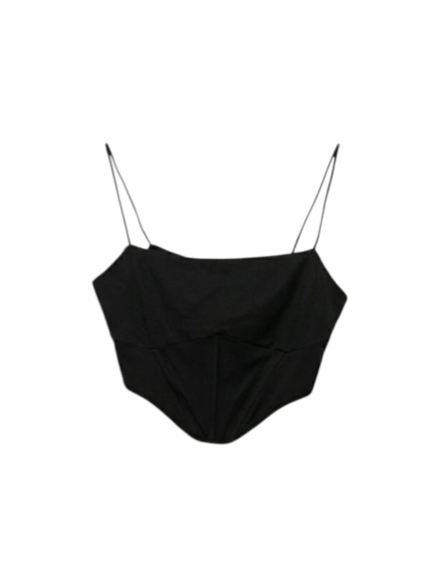 Womens Plain Mesh Shaped Crop Top,Black