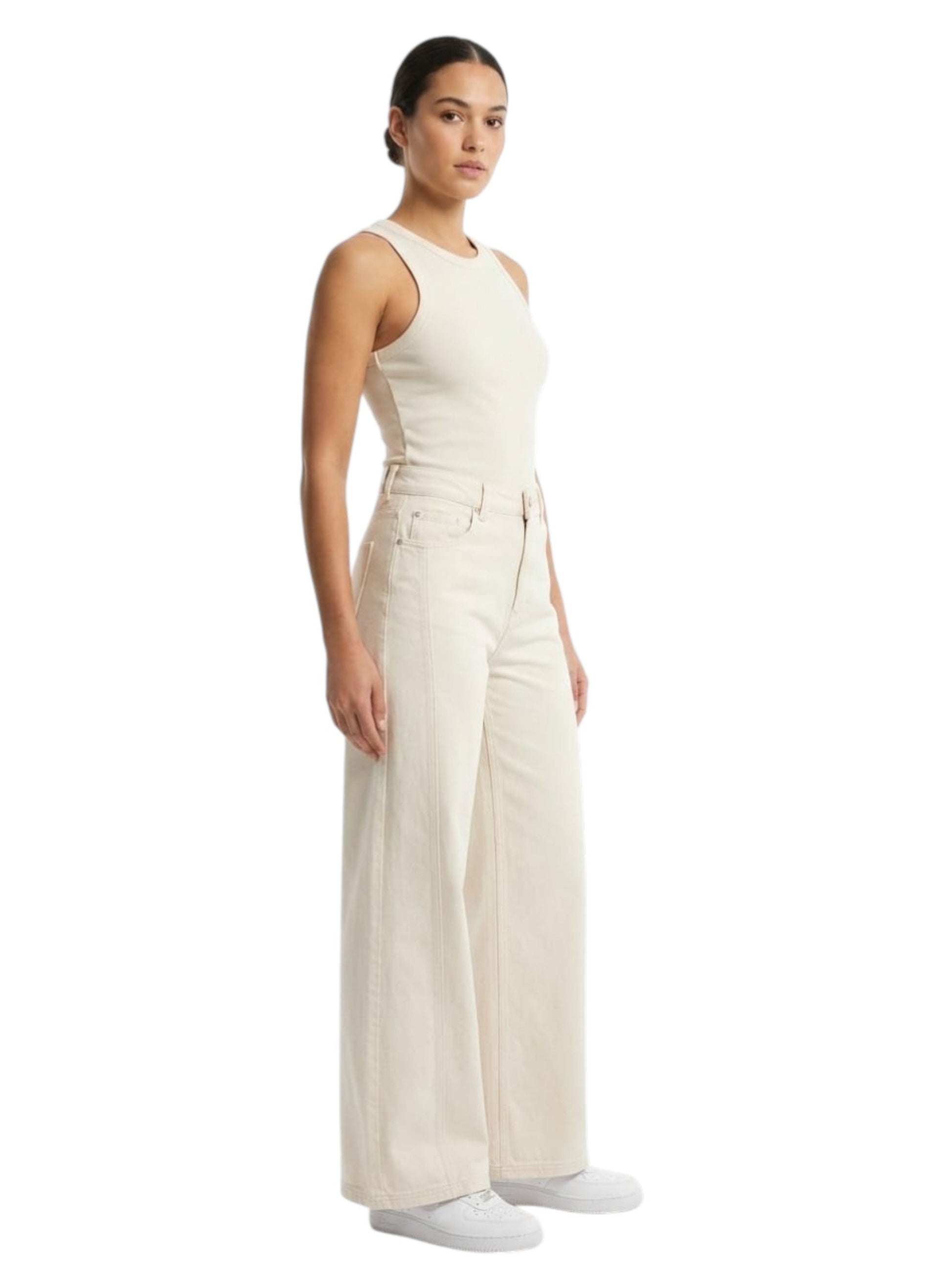 Women's Ribbed Jeans,Off White