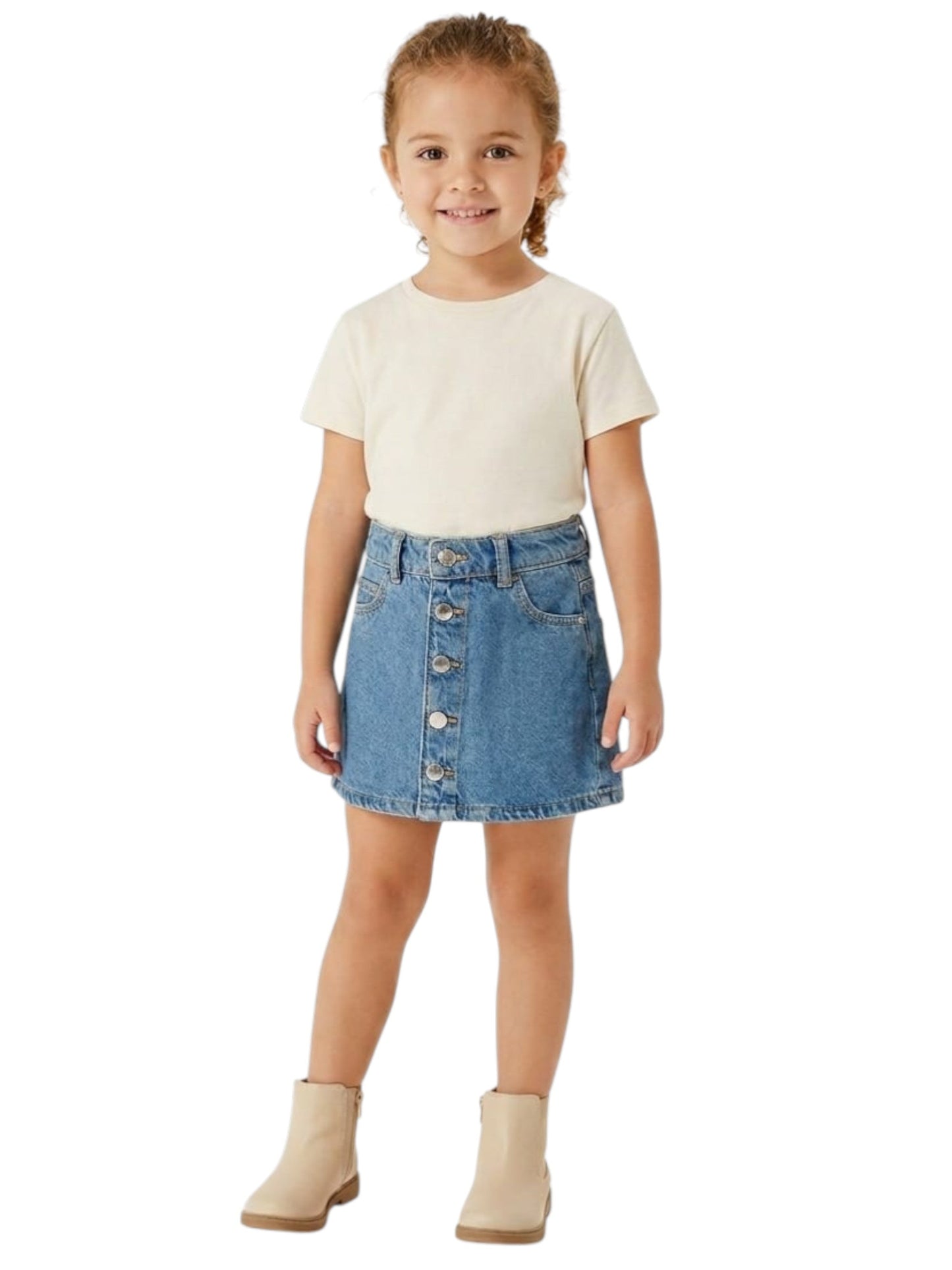 Kids Girl's Plain Jeans Skirt,Blue
