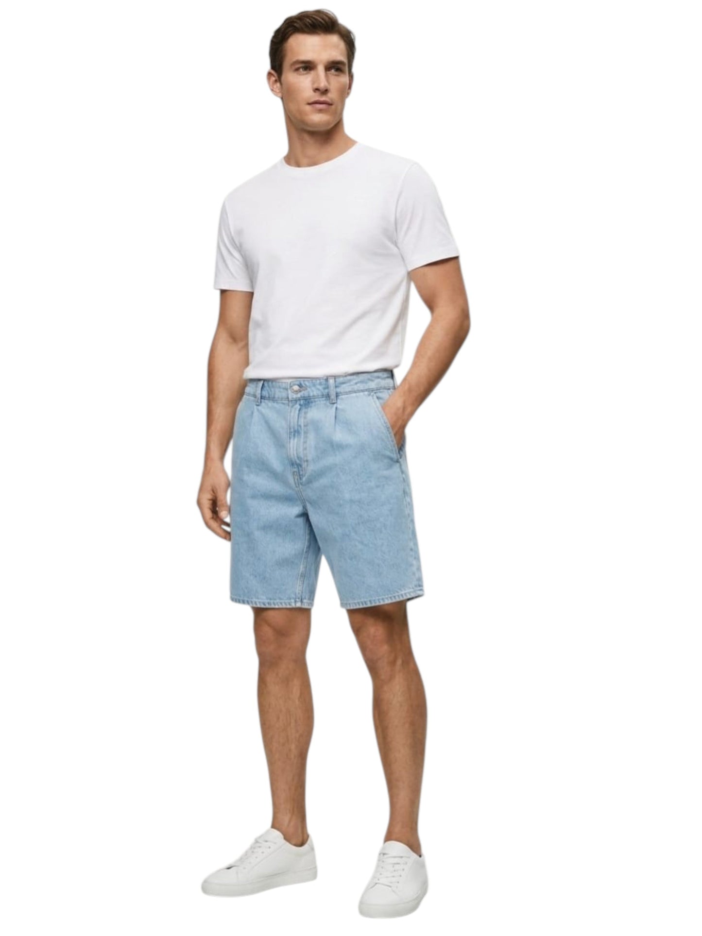 Men's Plain Jeans Short,Blue