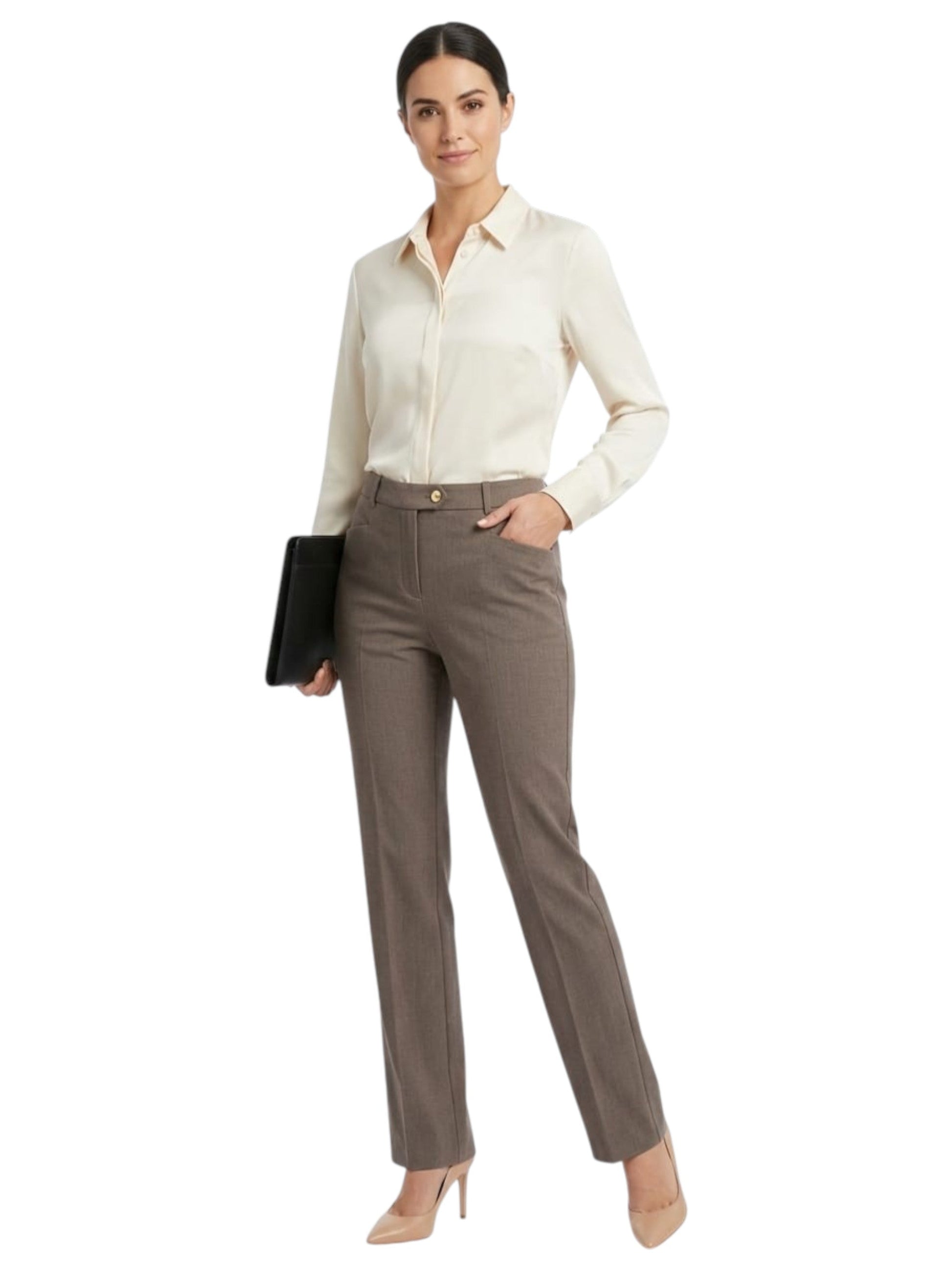 Women's Plain Pant,Dusty Brown