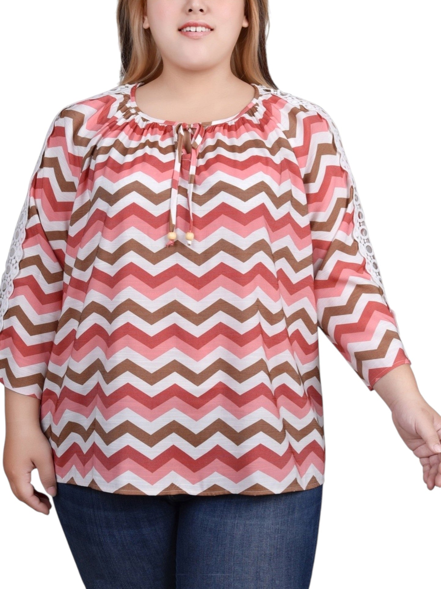 Women's Zigzag Striped Top,Multi