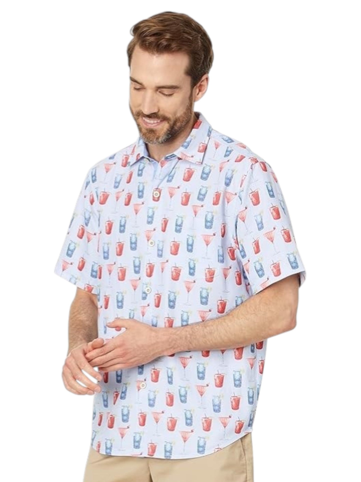Men's Printed Dress Shirt,Ice Lavender