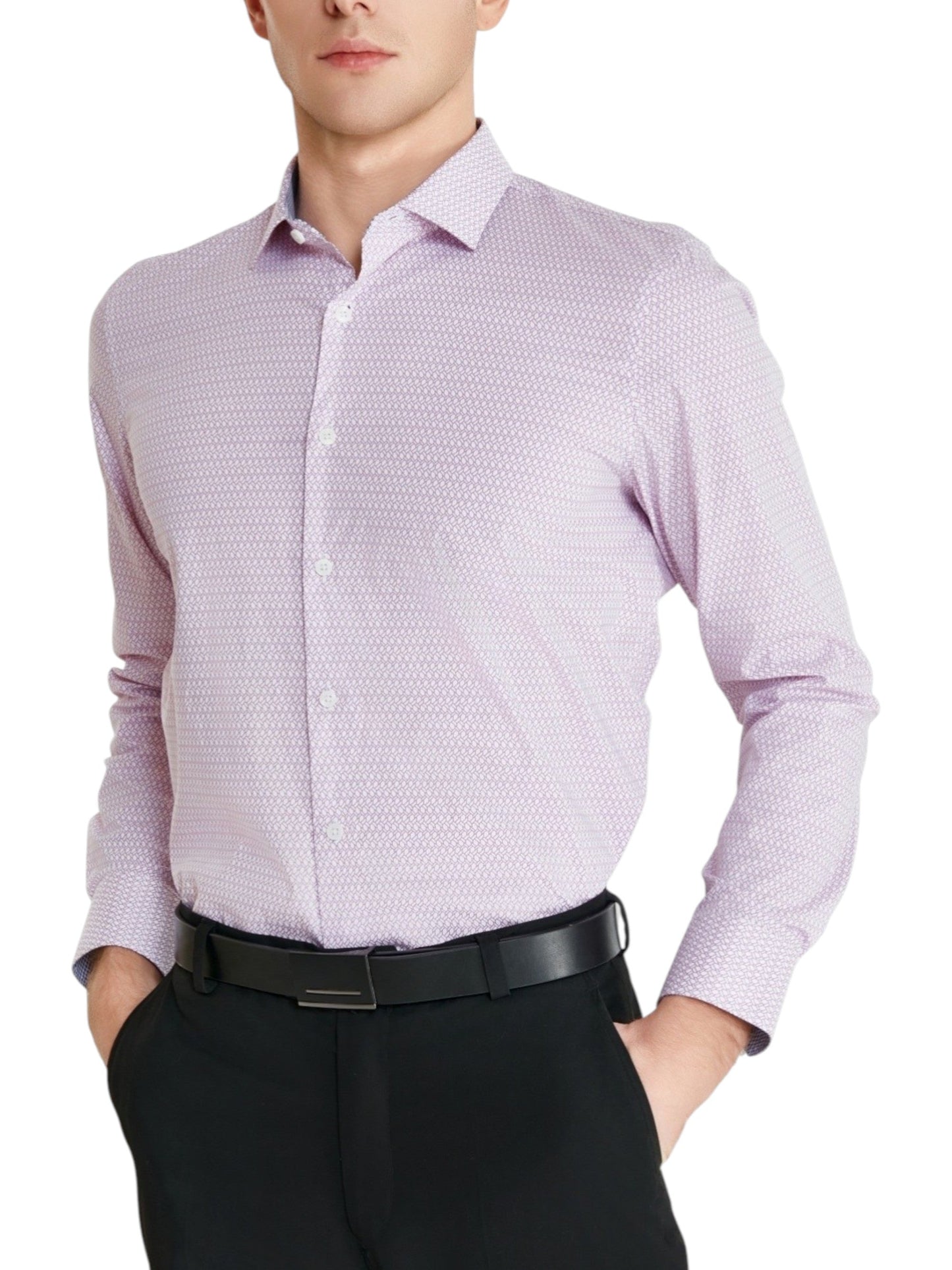 Men's Printed Dress Shirt,Pink