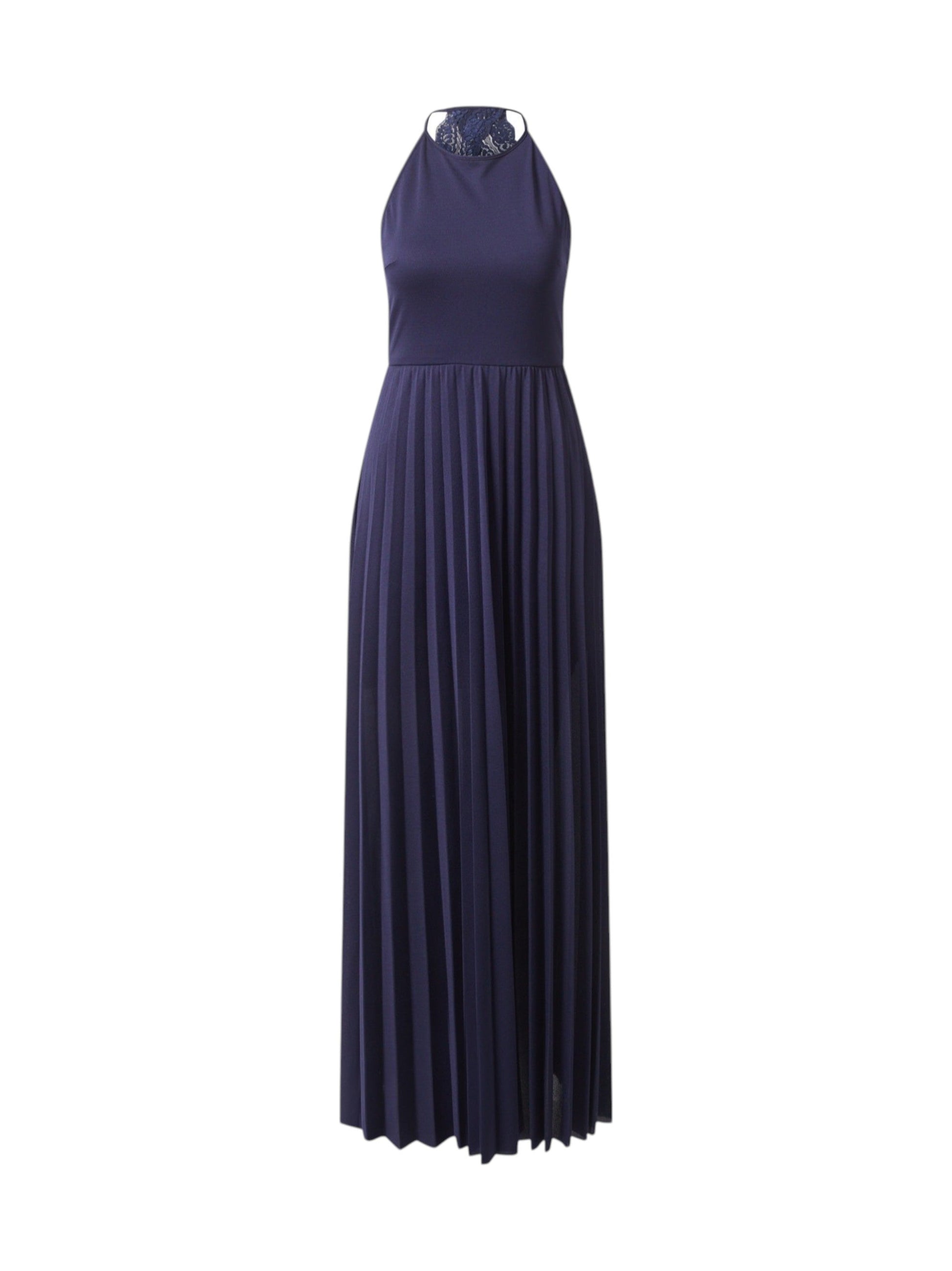Women's Plain Ruffled Dress,Navy