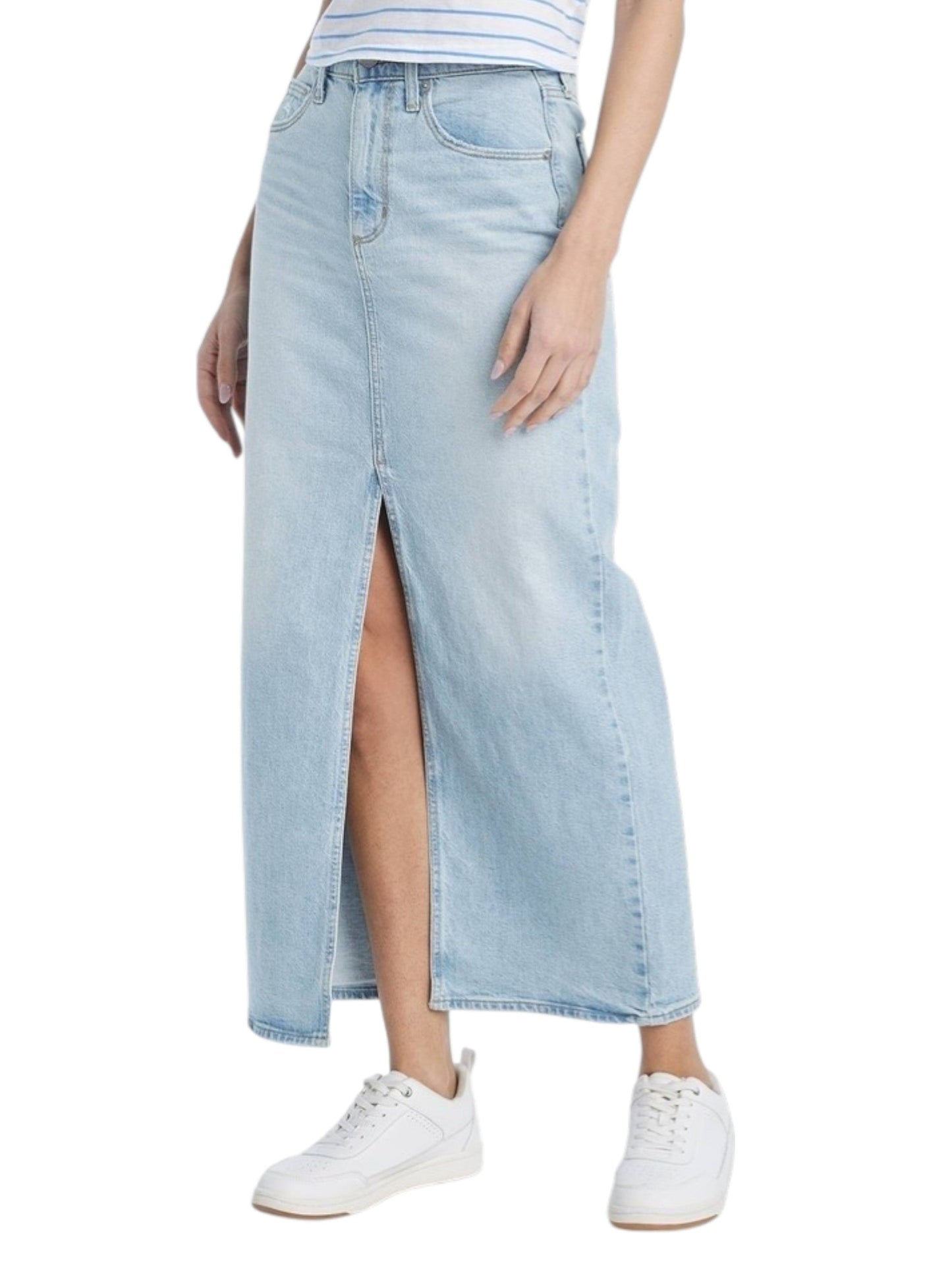 Women's Pllain Jeans Skirt,Blue