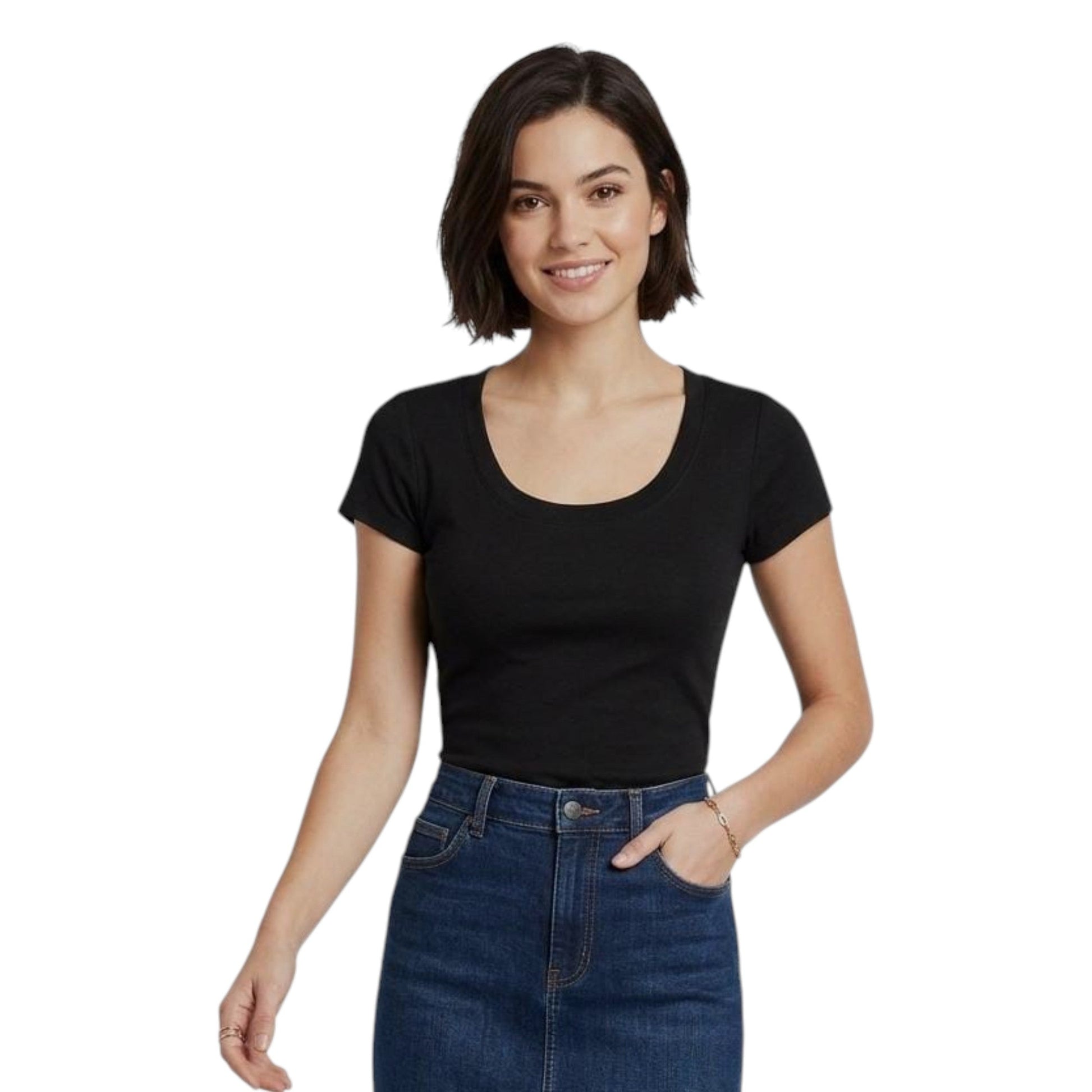 Women's Ribbed Top,Black
