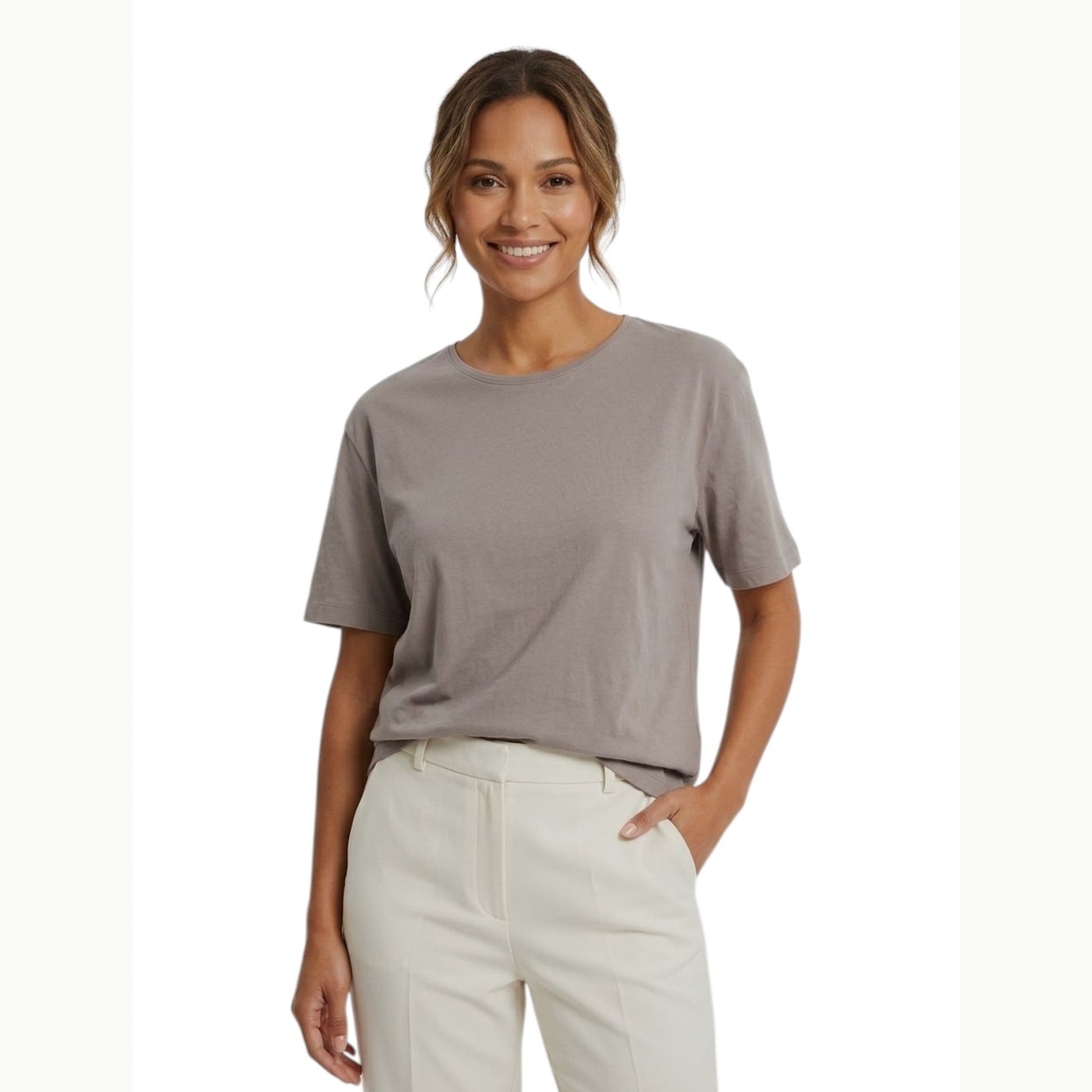 Women's Plain Top,Taupe