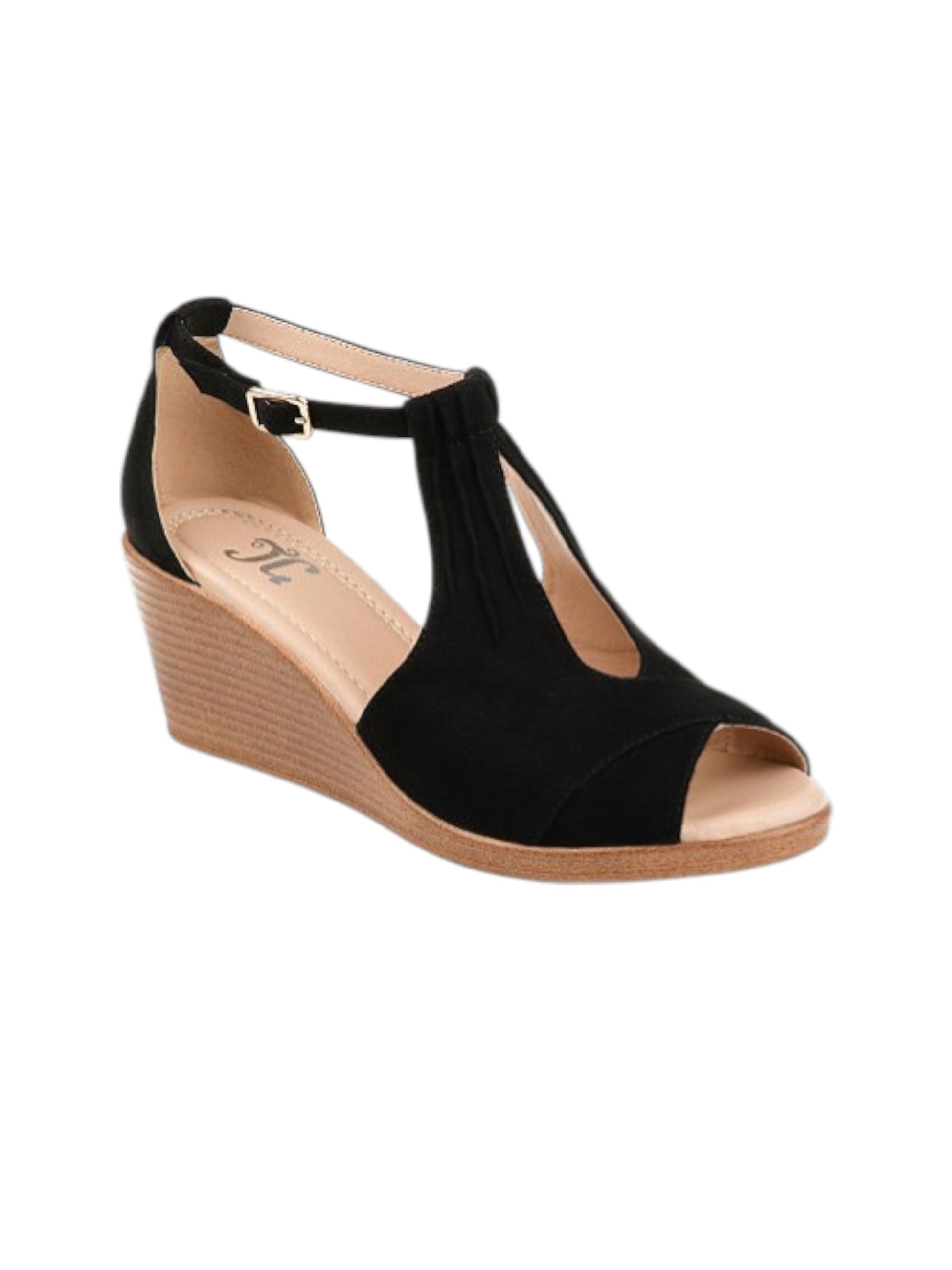 Women's Plain Heeled Shoes,Black